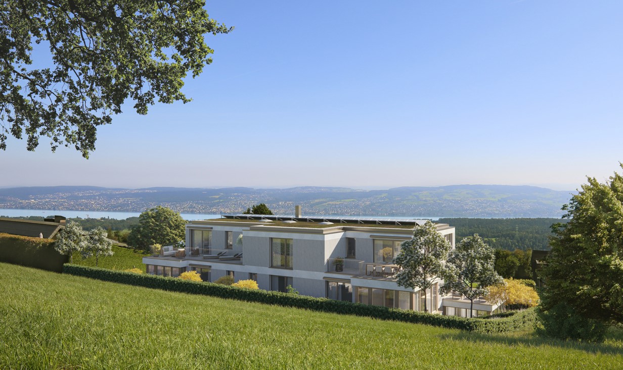 Exclusive 2.5-room apartment with panoramic views of Lake Zurich, the Alps and the city of Zurich