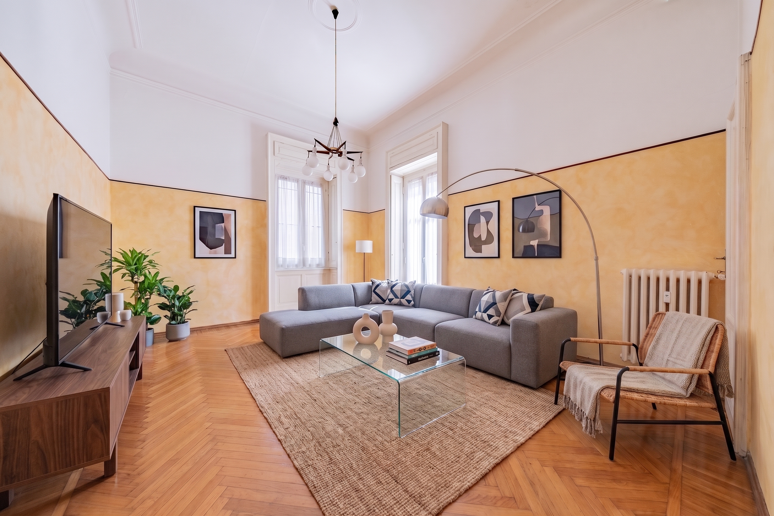 Three-room apartment with terrace in a period building [AI-modified]