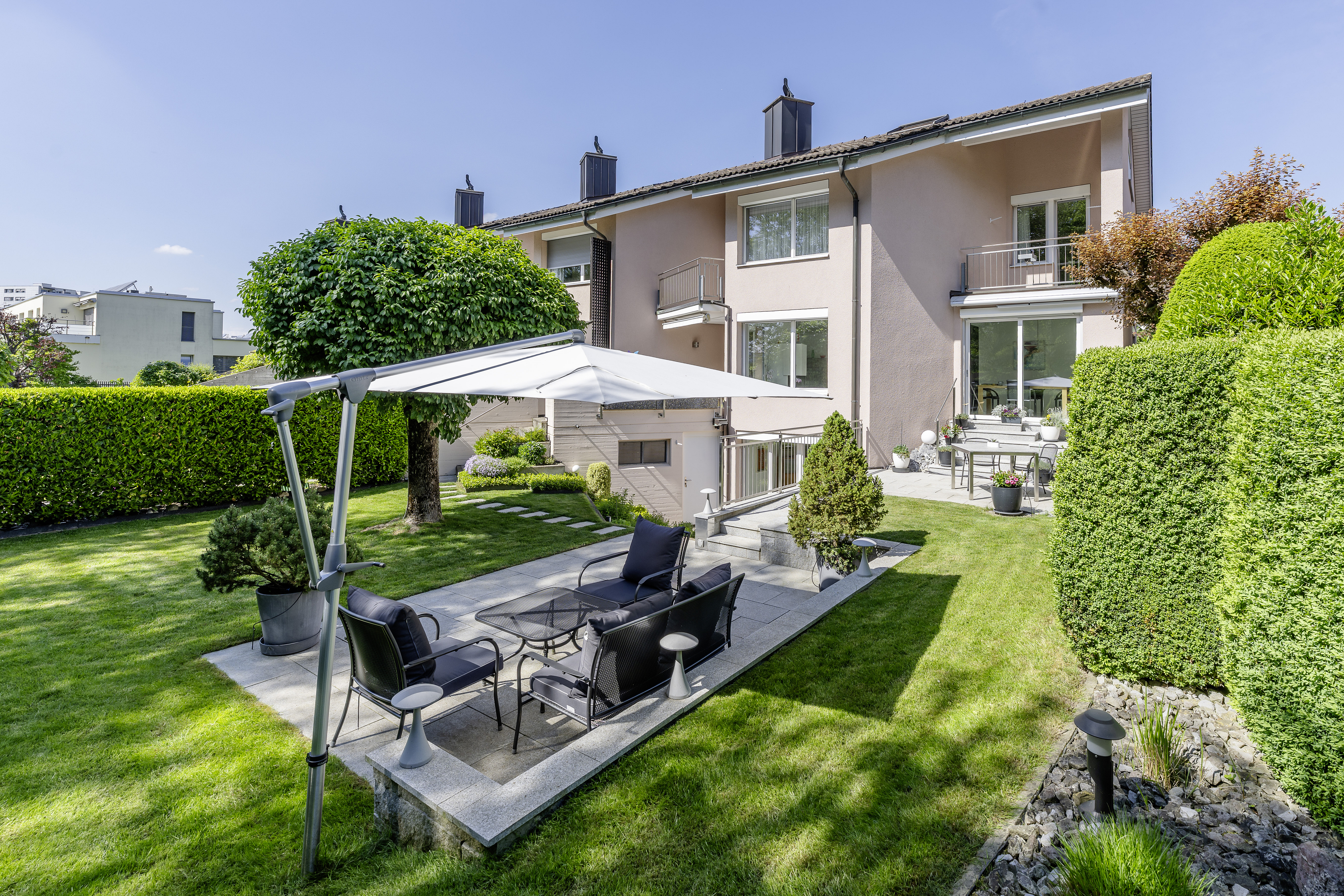 A family paradise with a sunny garden