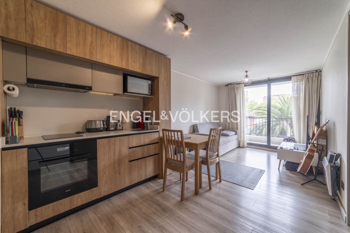 Departamento 1D 1B en Ñuñoa, Metro Chile España · 44 m2 totales, Norte