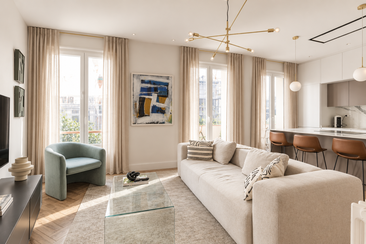 Exterior apartment with terrace and partial views of El Retiro Park