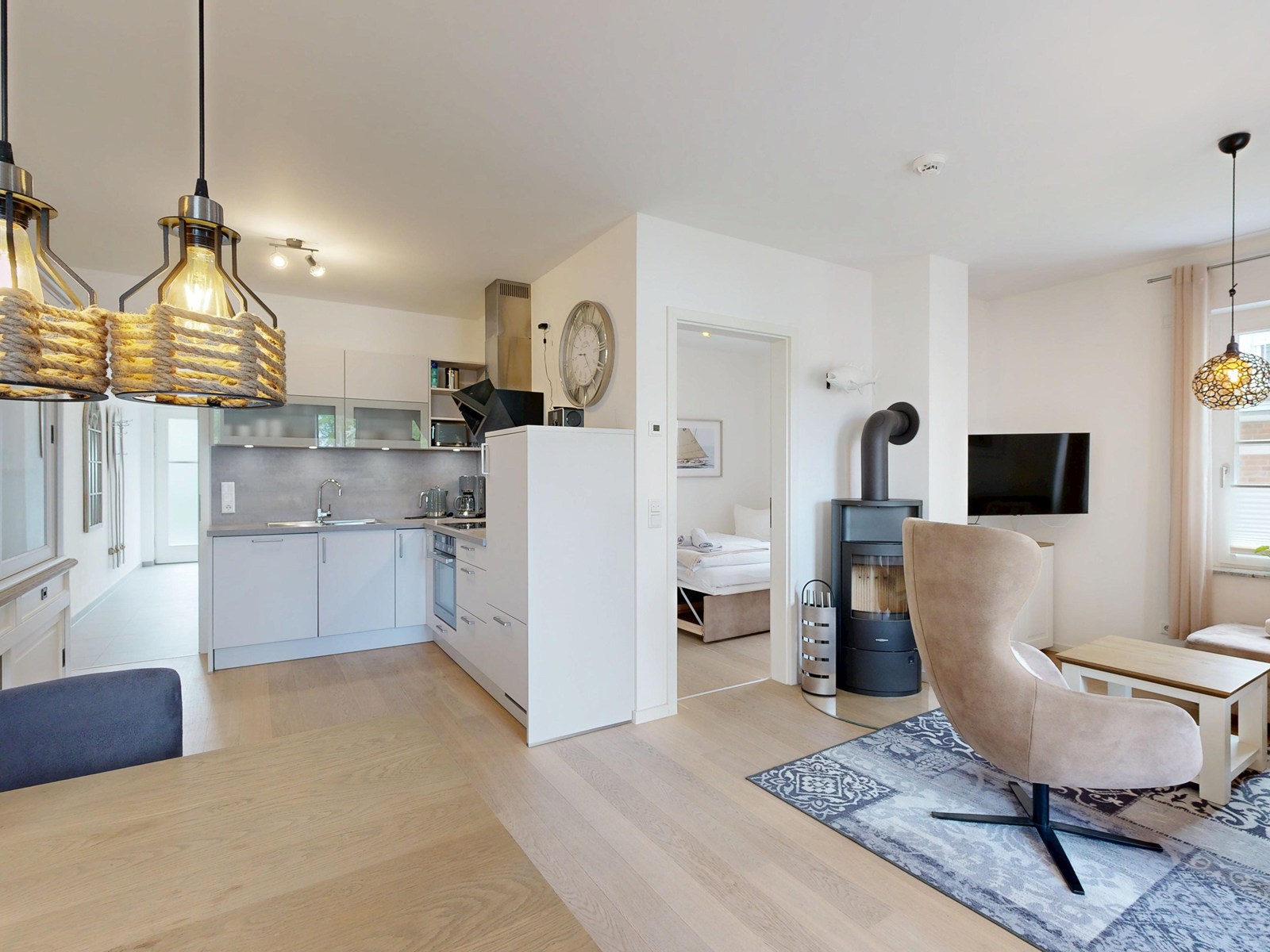 Moderne Ferienwohnung mit Kamin in unmittelbarer Strandnähe