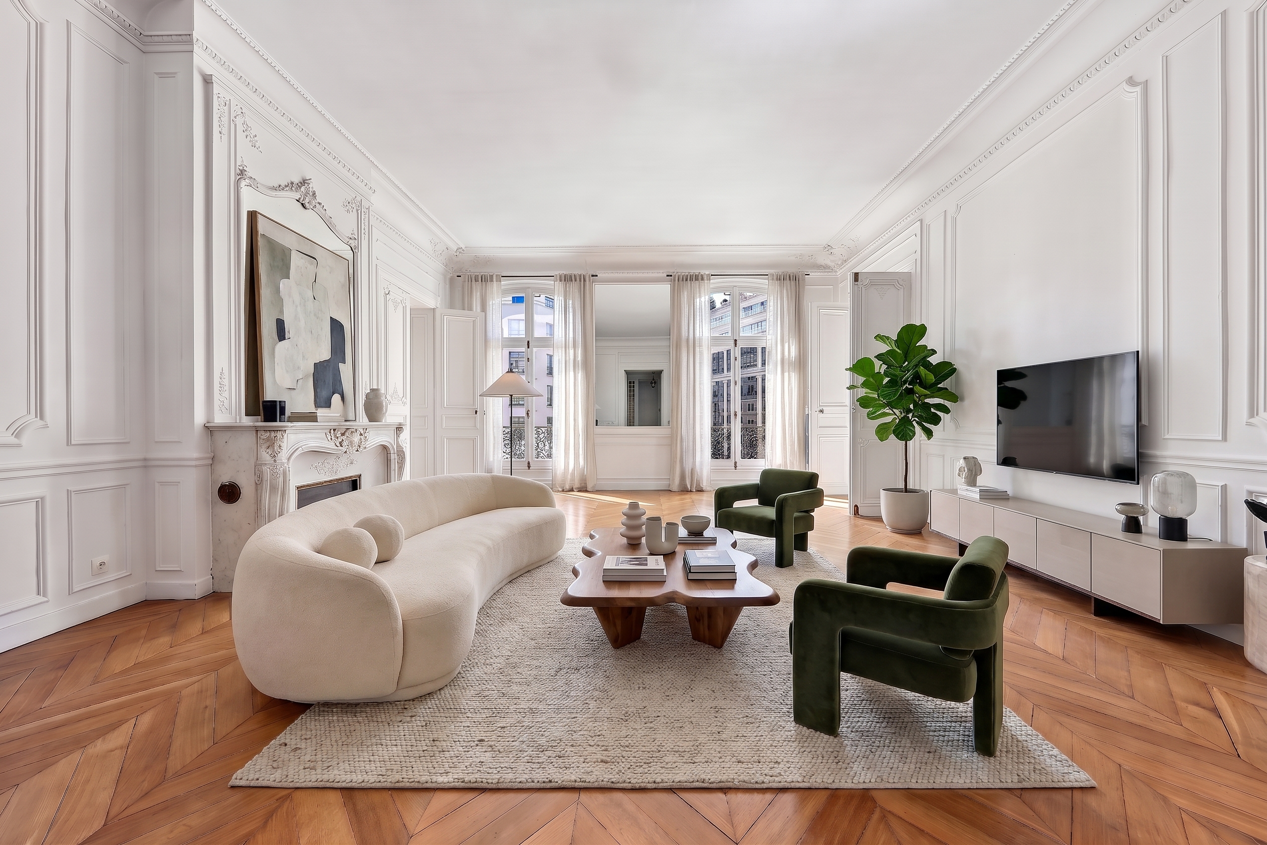 Upscale family apartment – Haussmann / Courcelles [AI-modified]