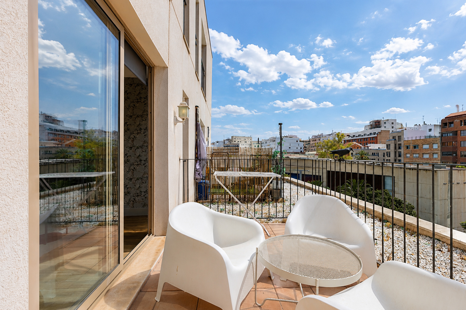 Modern penthouse with terrace in residency with swimming pool