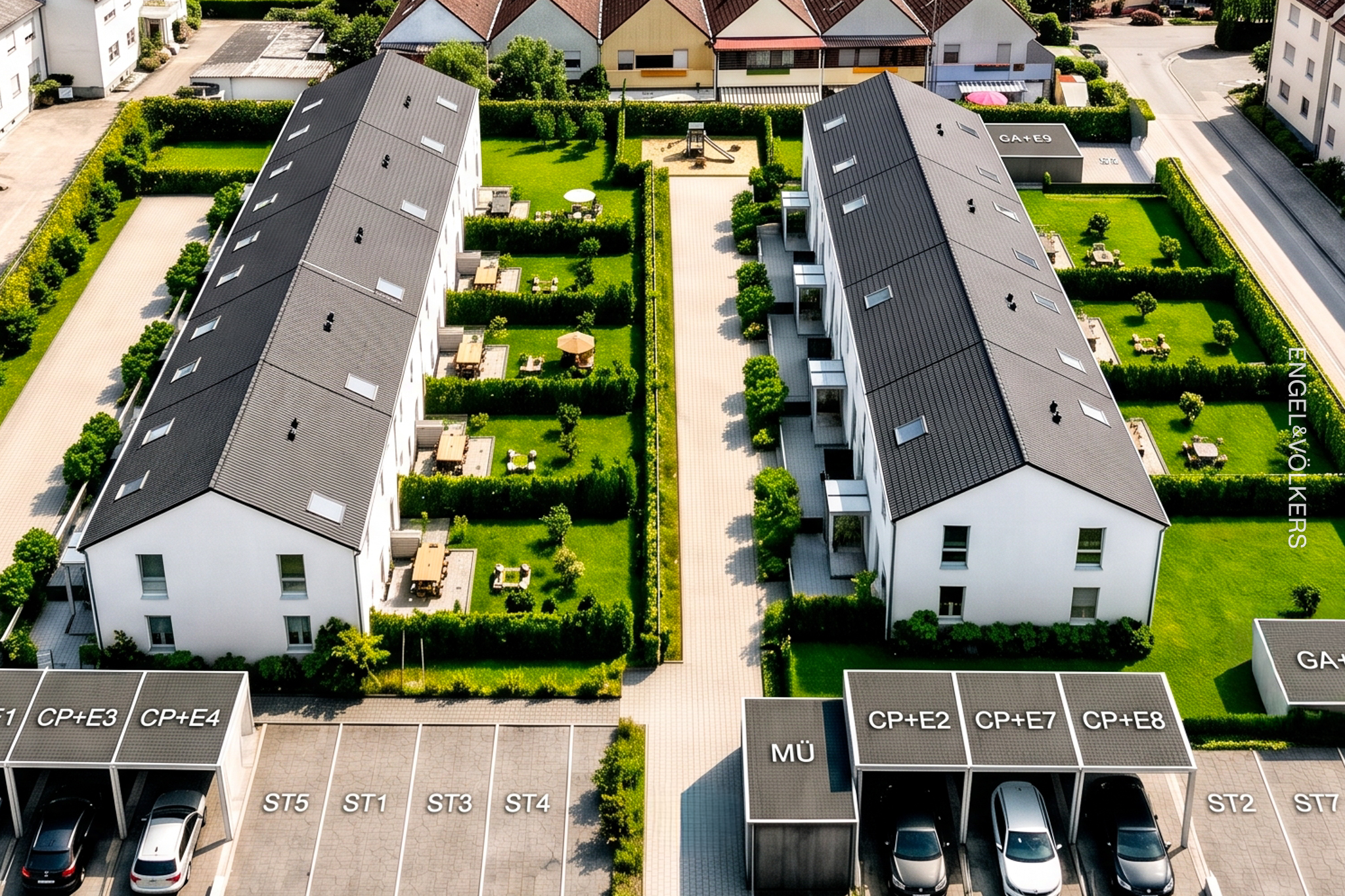 Familienfreundliches Neubauprojekt im KfW-40-Standard – Schlüsselfertige Häuser mit Garten, Stellplätzen und bis zu attraktiver 10 % Steuerabschreibung möglich: Reihenendhaus