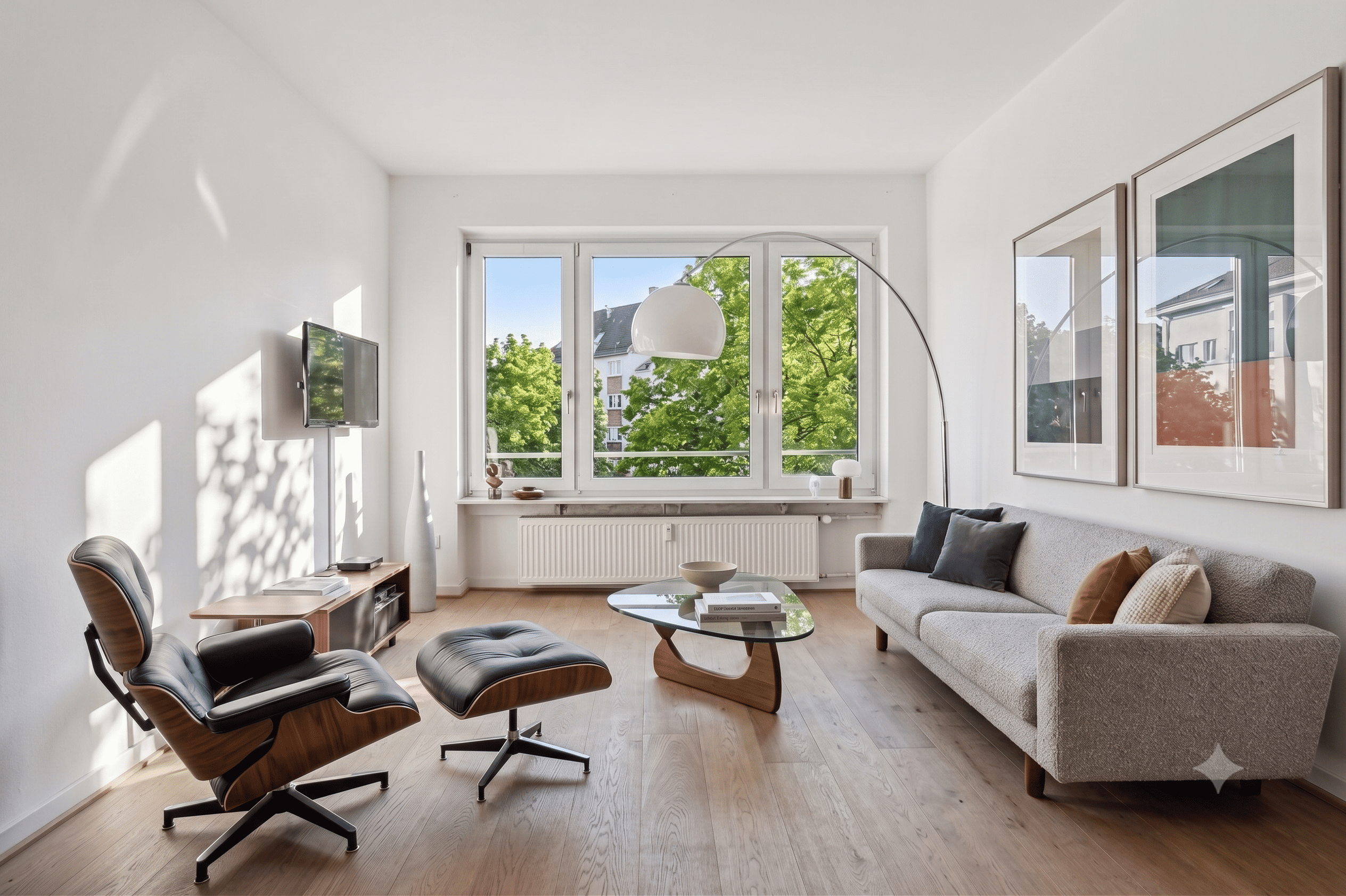 Living in greenery: stylish two-room apartment in Frankfurt's Westend with garden