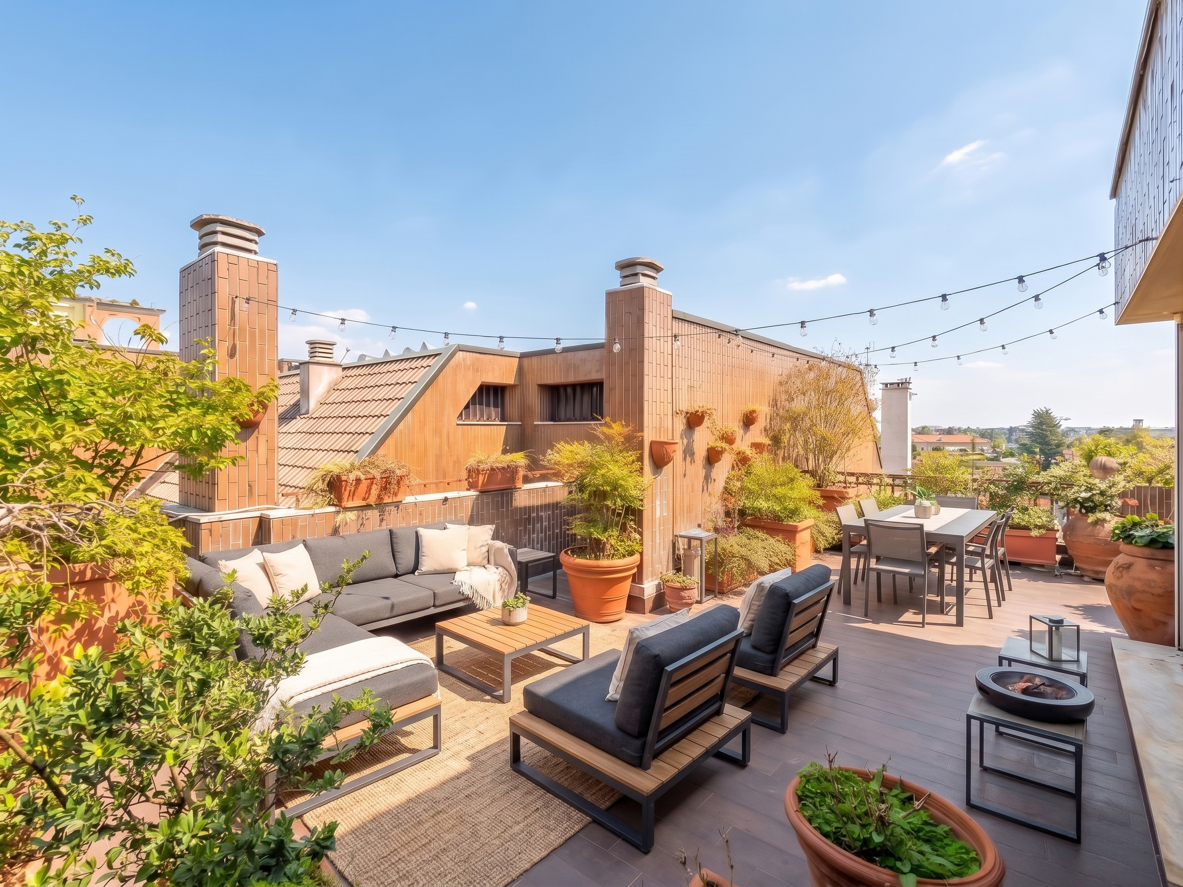 Penthouse with panoramic terrace in Seregno