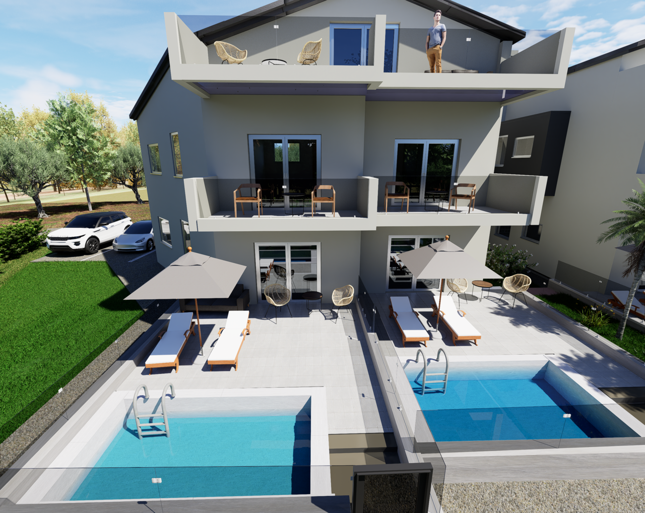 Seaside elevated ground-floor apartment with garden & pool – Myloi, Argolida