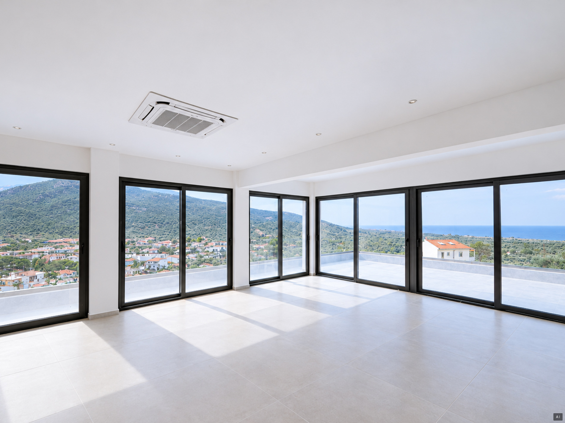 Unique newly built house with garden and panoramic sea view in Prinos, Thassos