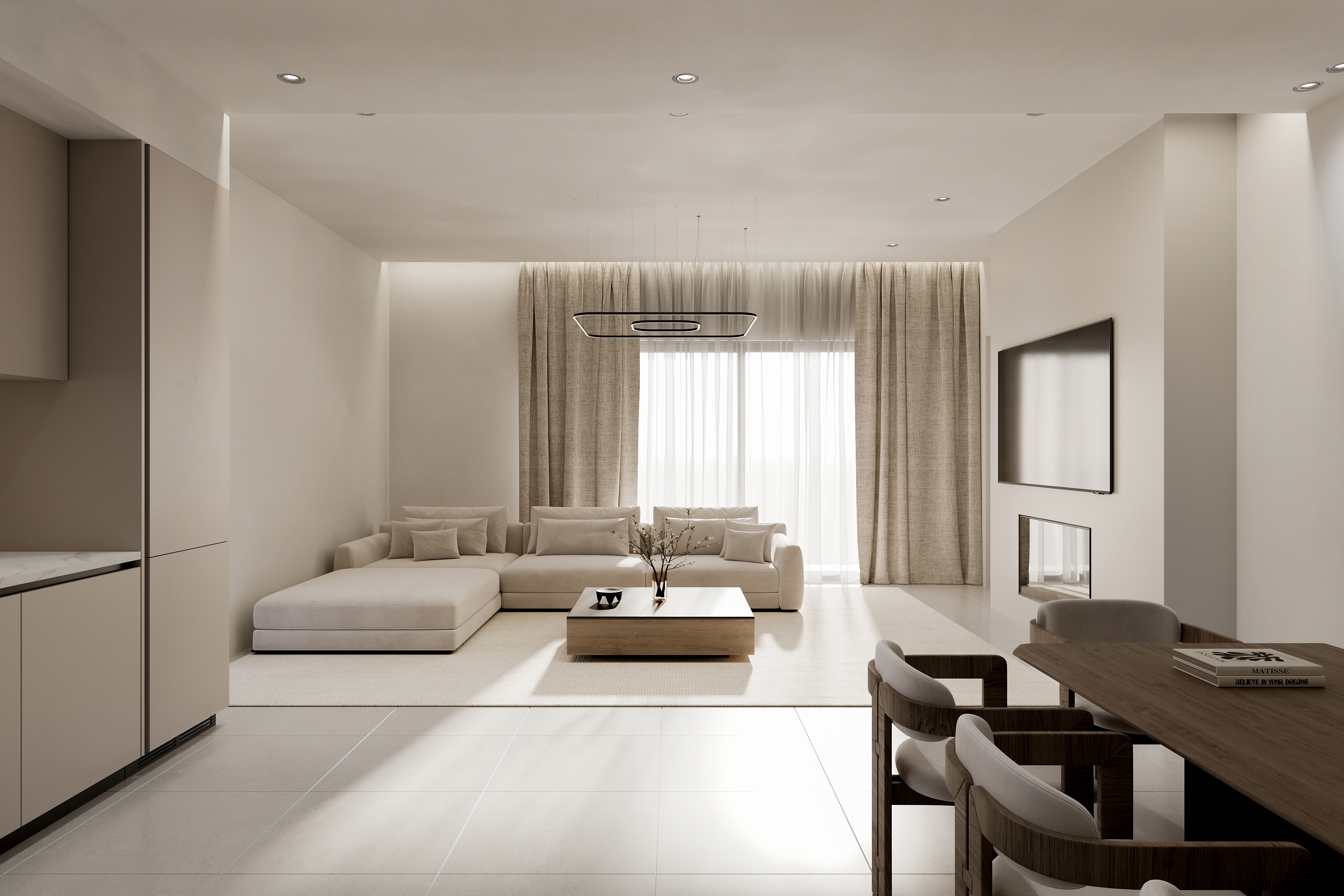 Modern newly built apartment with garden