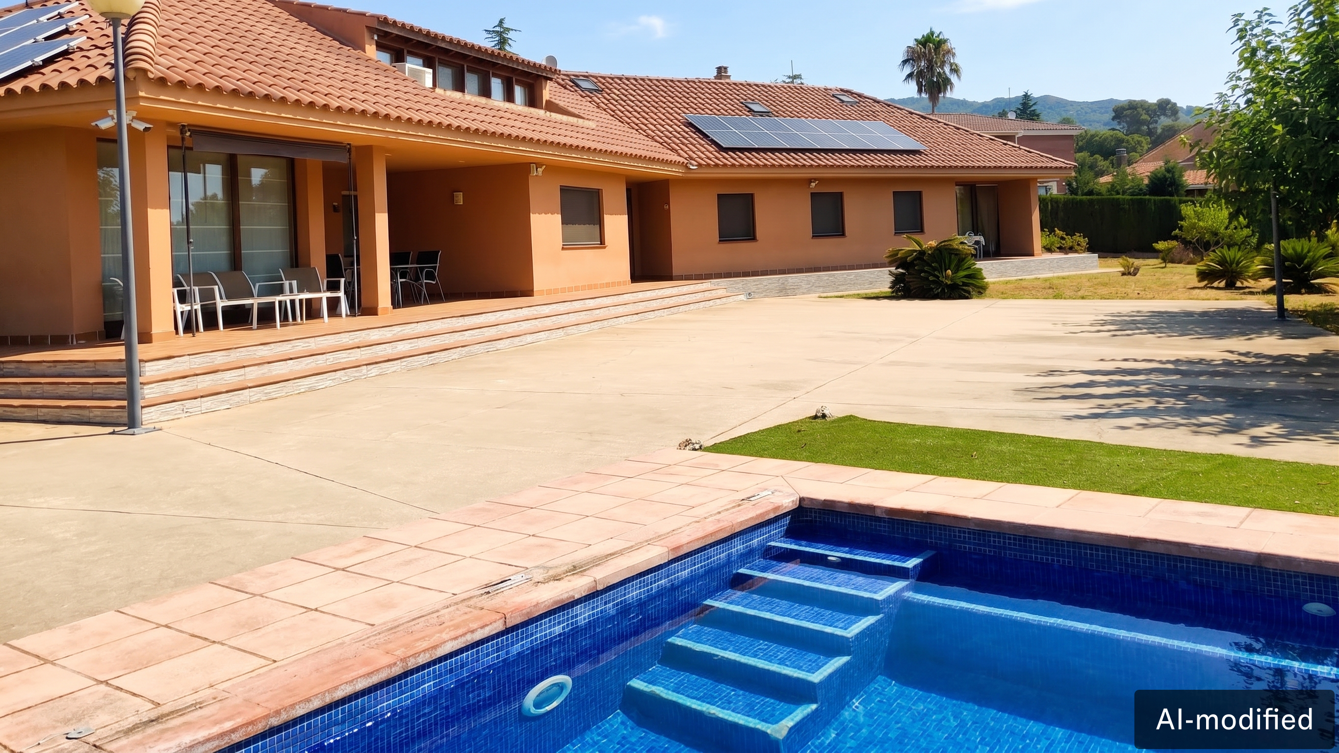 Exclusive single-story villa with a large garden.