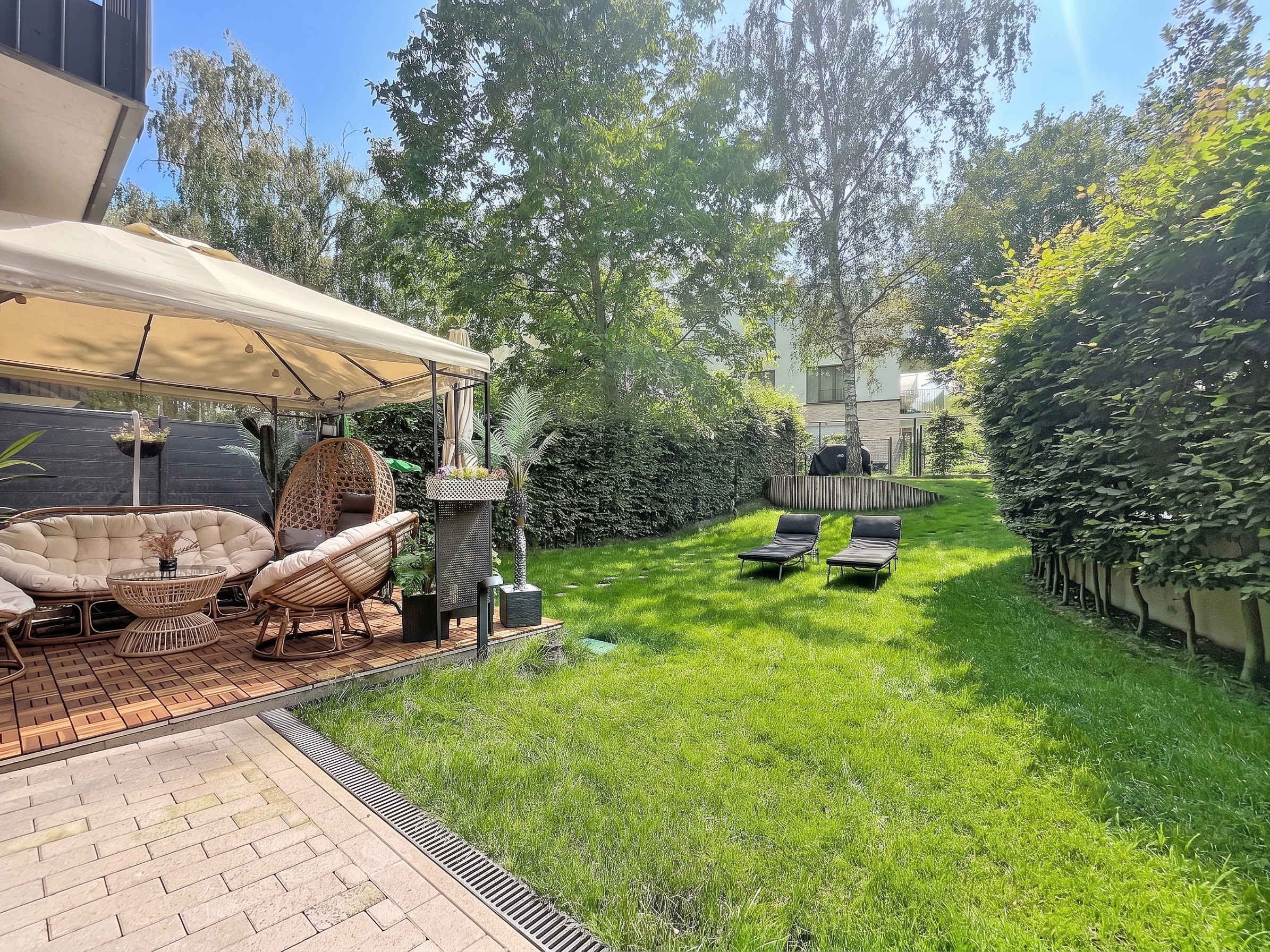Duplex built in 2019 with a private garden and garage [AI-modified]