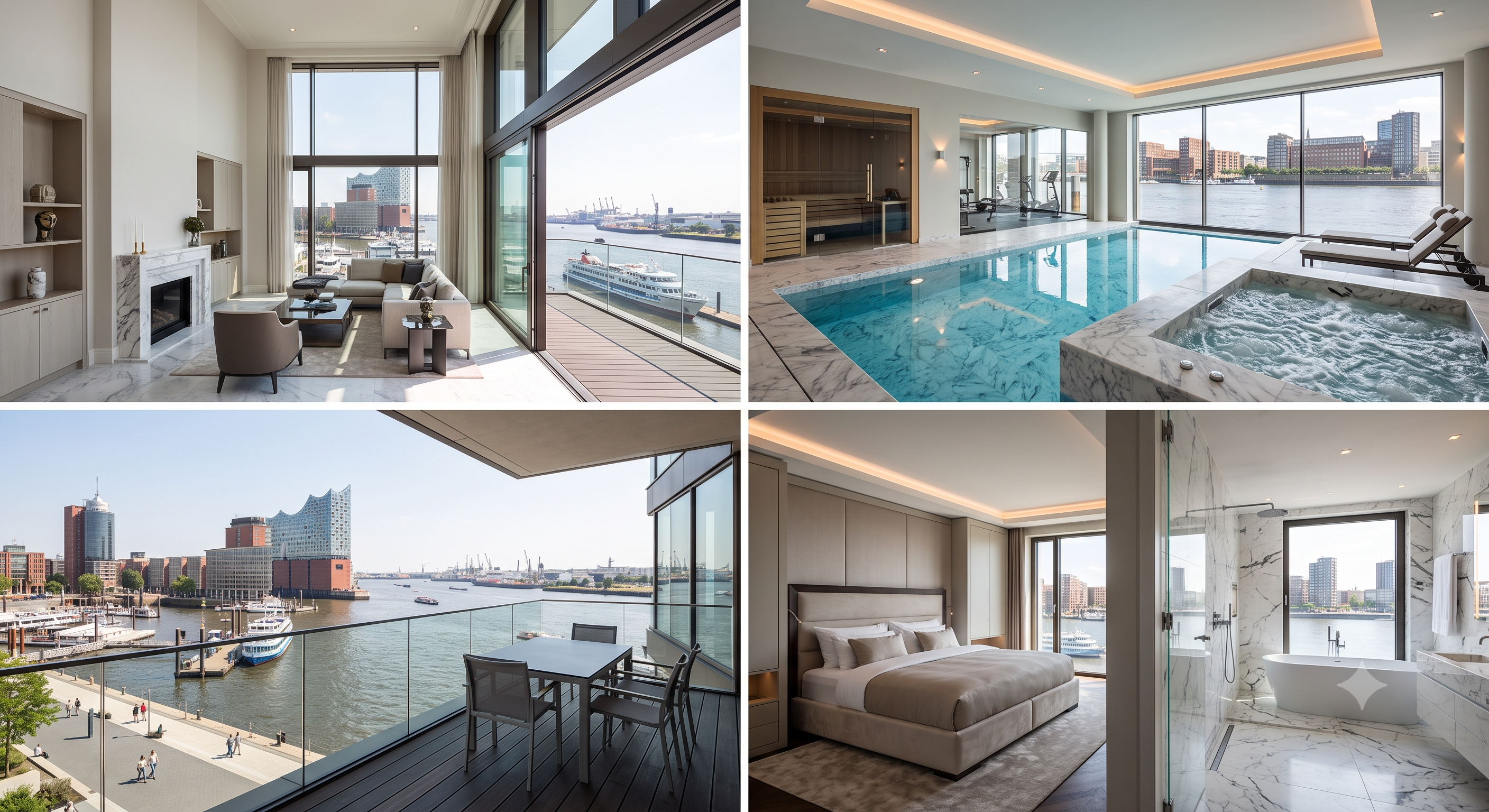 Exclusive Apartment with Private Wellness and Harbor Views in Hamburg