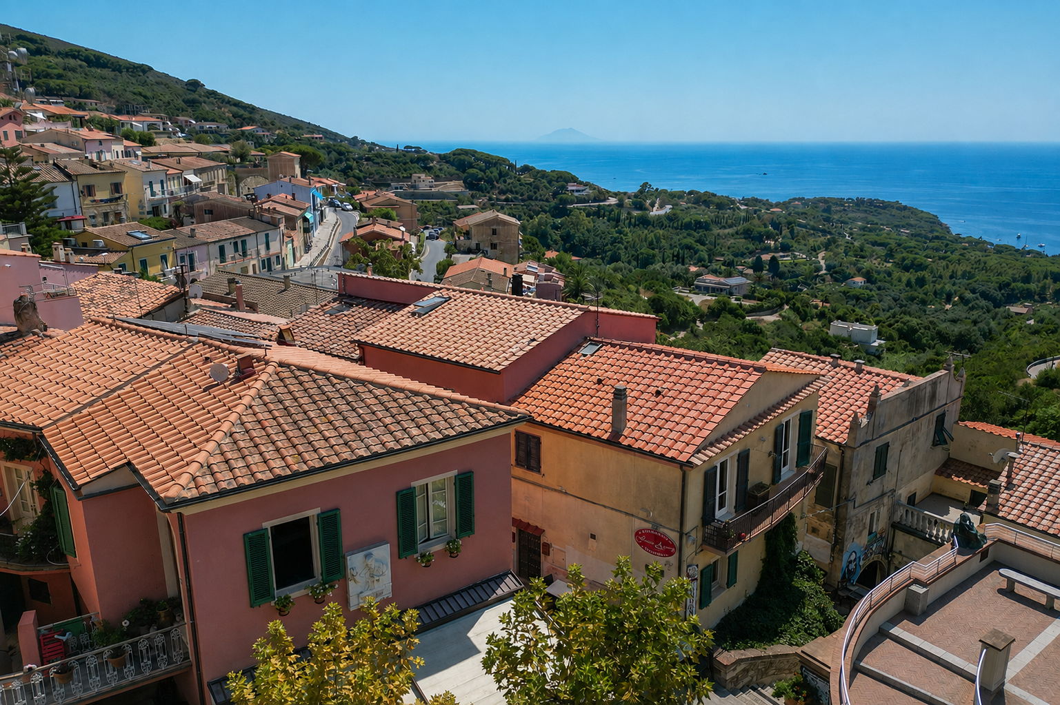 Capoliveri: refined apartment with panoramic balcony [AI-modified]