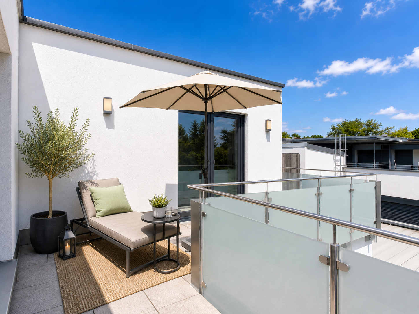 Exklusives 2-Zimmer-Penthouse mit umlaufender Dachterrasse und Fahrstuhlzugang