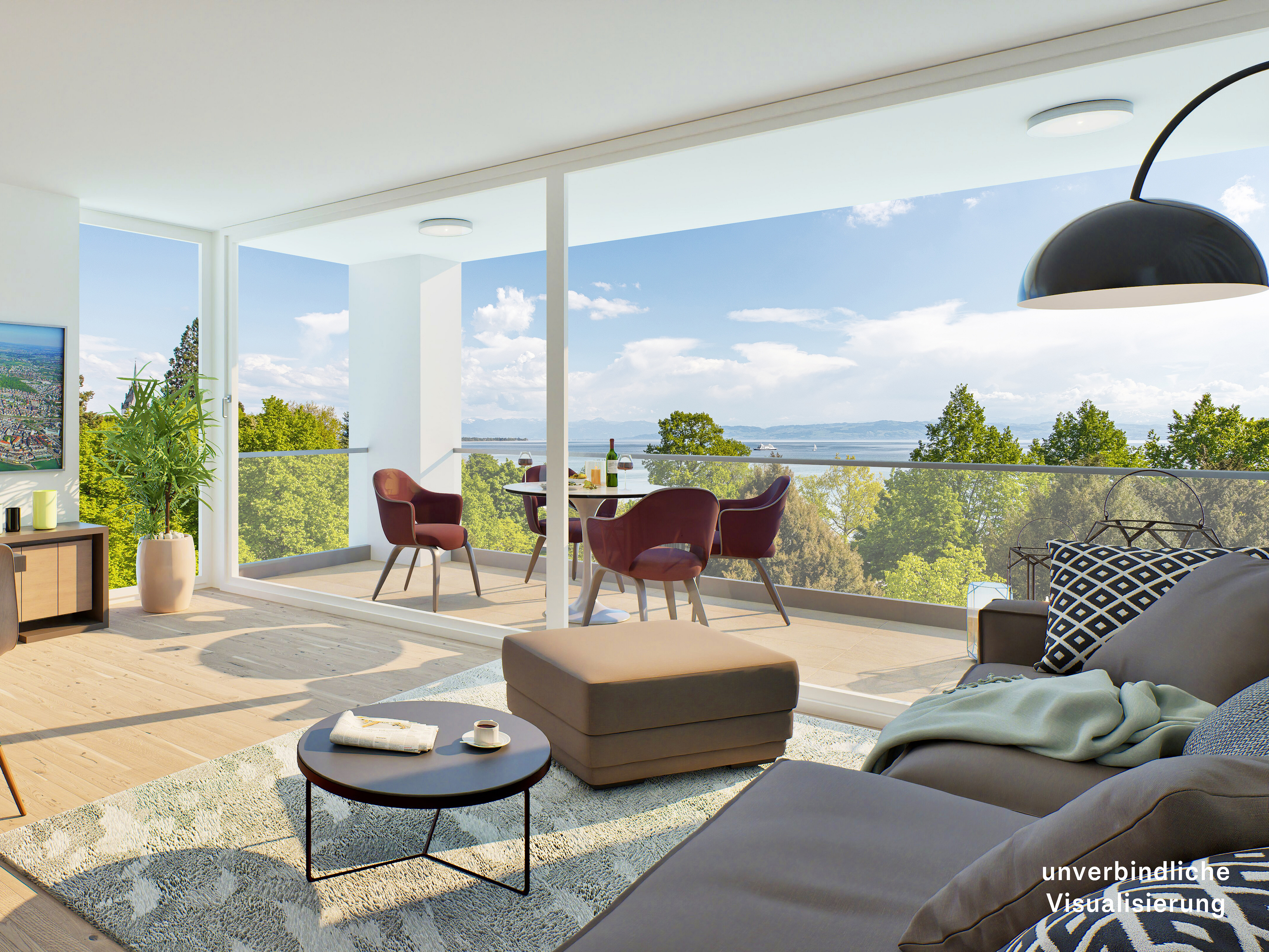 3,5 Zi.-Neubauwohnung mit Ausblick in erster Seelinie am Uferpark