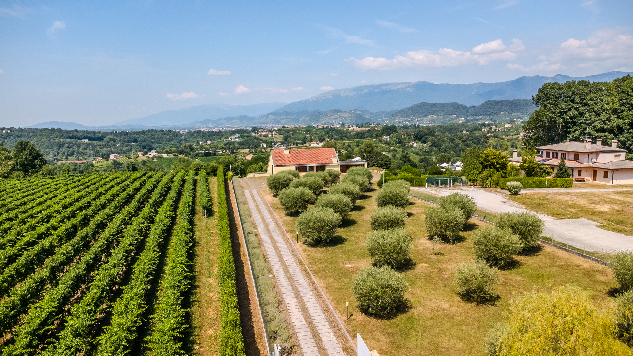 Prestigious villa with large garden and stunning views over the Prosecco Hills.