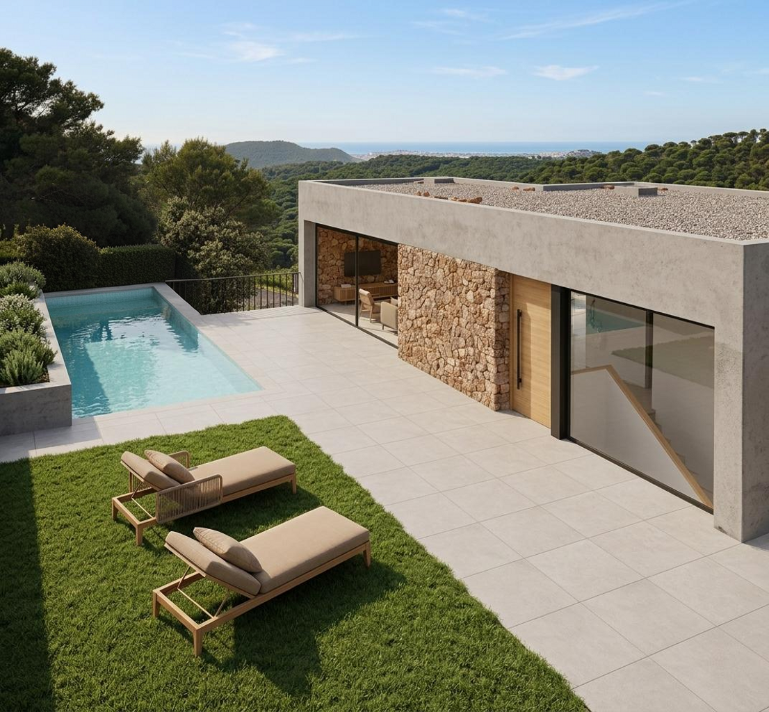 New build with panoramic views in Begur