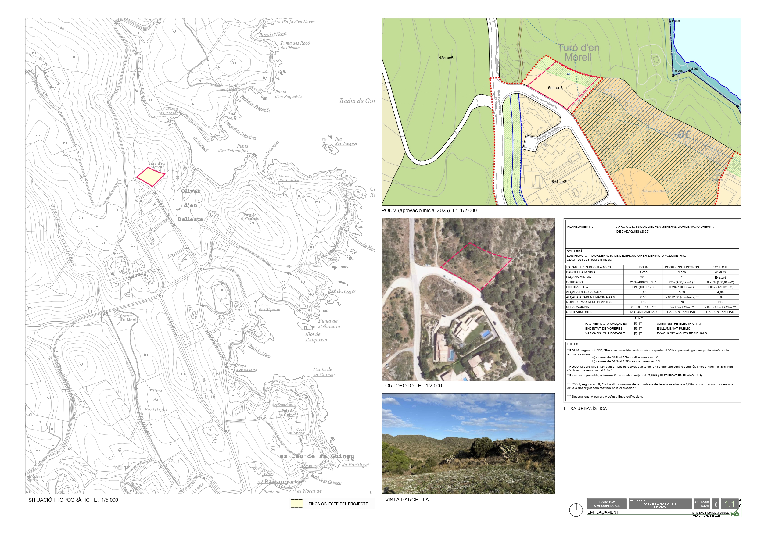 Parcel·la amb avantprojecte de vila – Vistes al mar en un entorn privilegiat entre Cadaqués i Portlligat