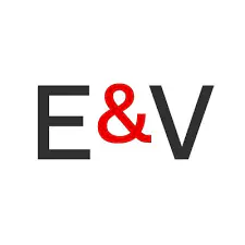 Engel & Völkers logo featuring a black letter E, a red ampersand, and a black letter V on a white background.