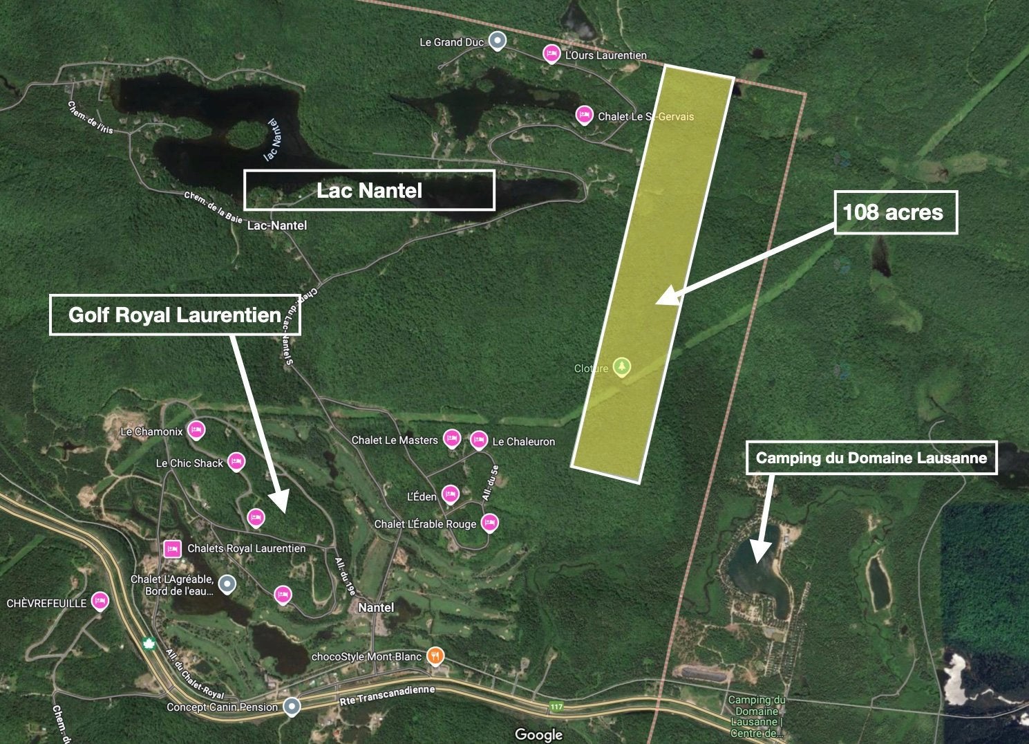 Large 108-acre property, mixed-use and development potential