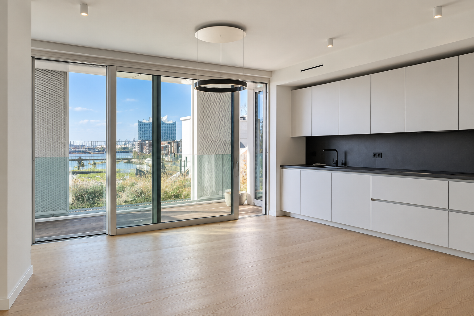 Mit Blick auf das Herz der HafenCity [AI-modified]