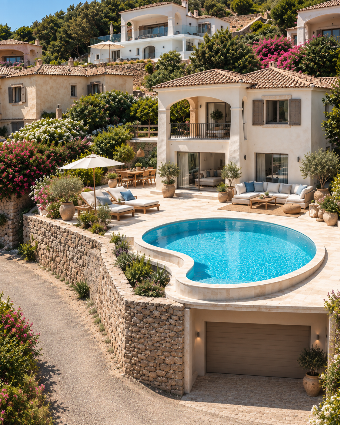 Villa Salvia | Modernity and commanding view over Pantogia Bay [AI-modified]