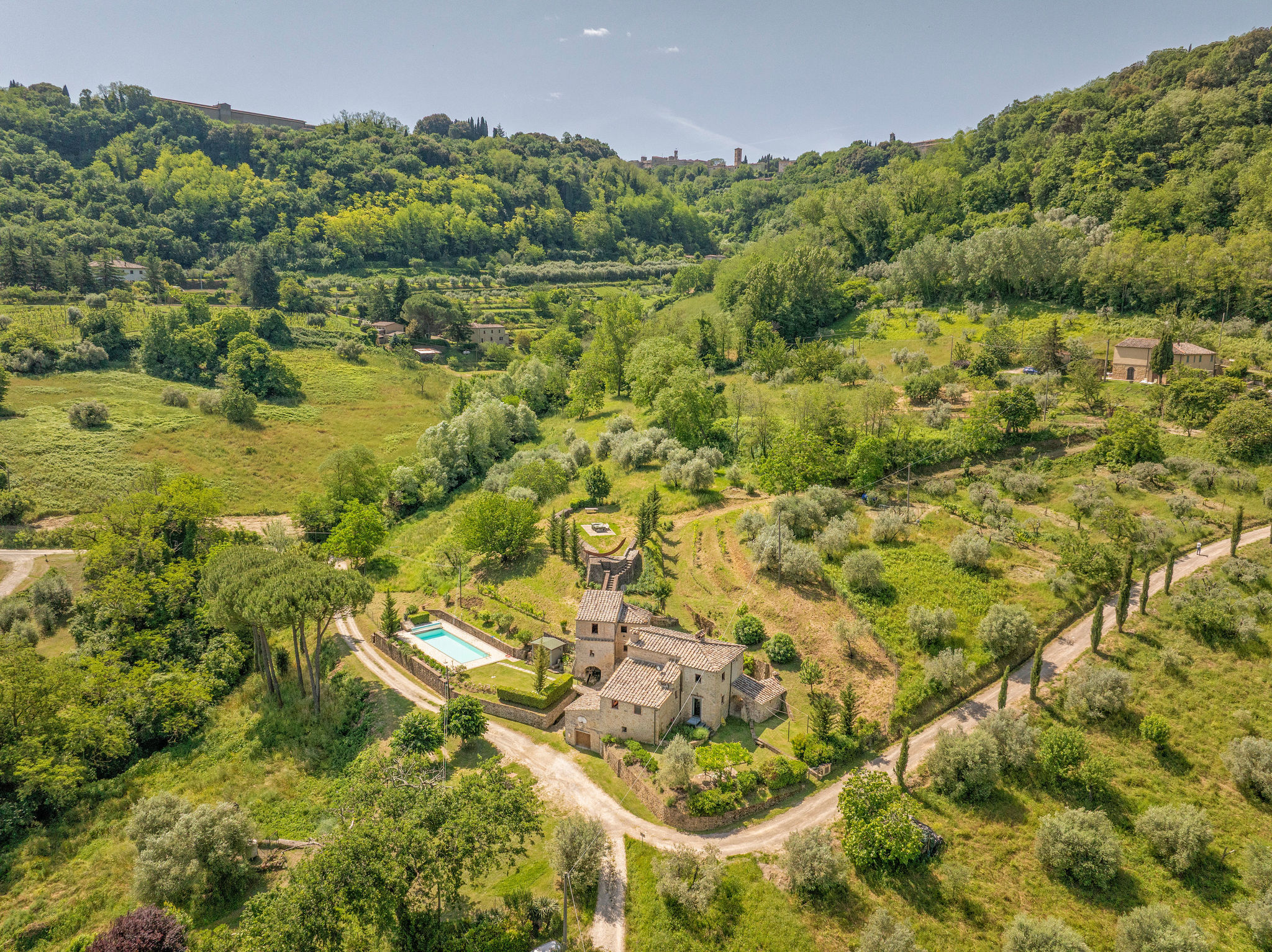 Ancient Mill with panoramic pool and olive grove, just outside Volterra