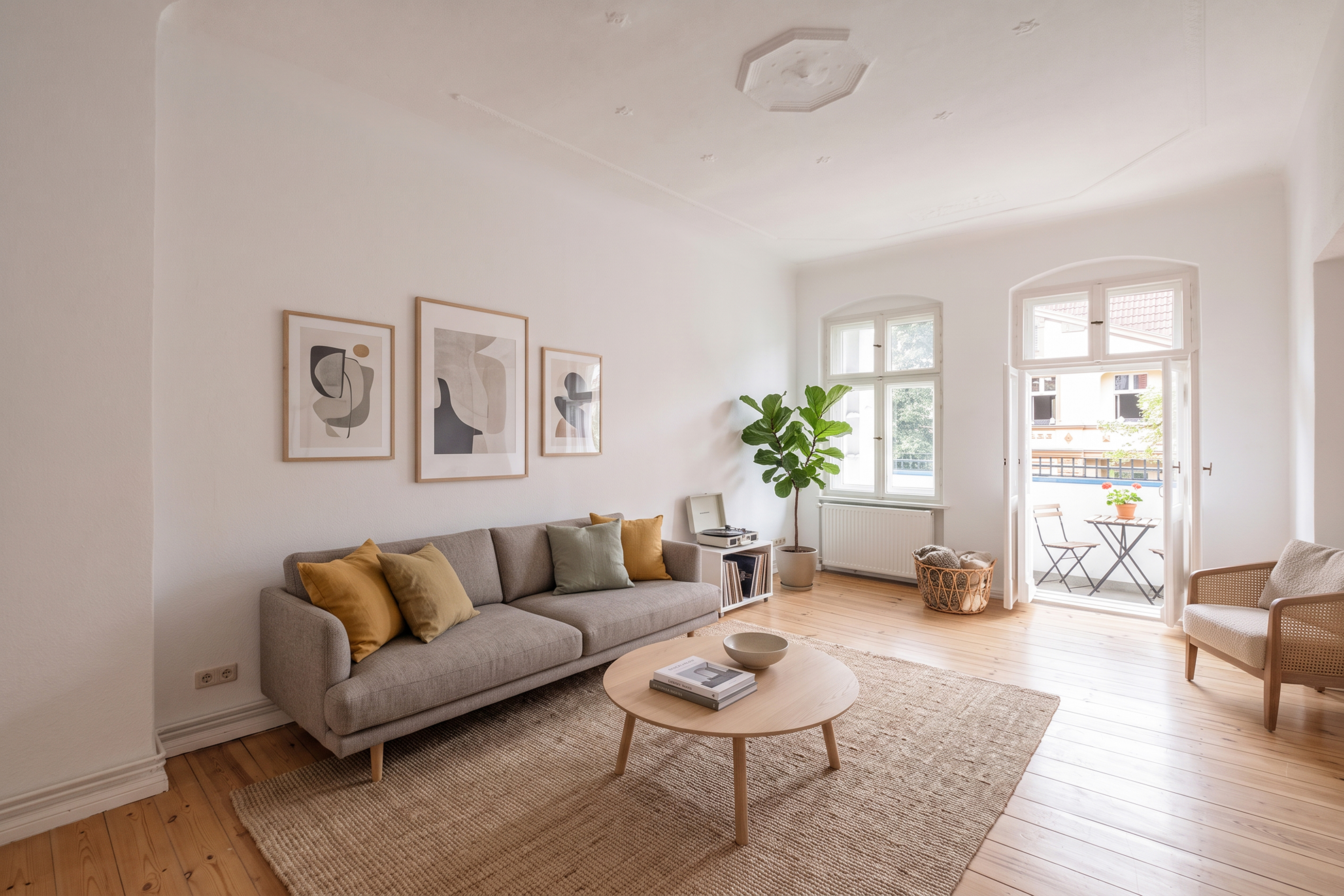 Period apartment with balcony and partial views of the Maybach Canal [AI-modified]