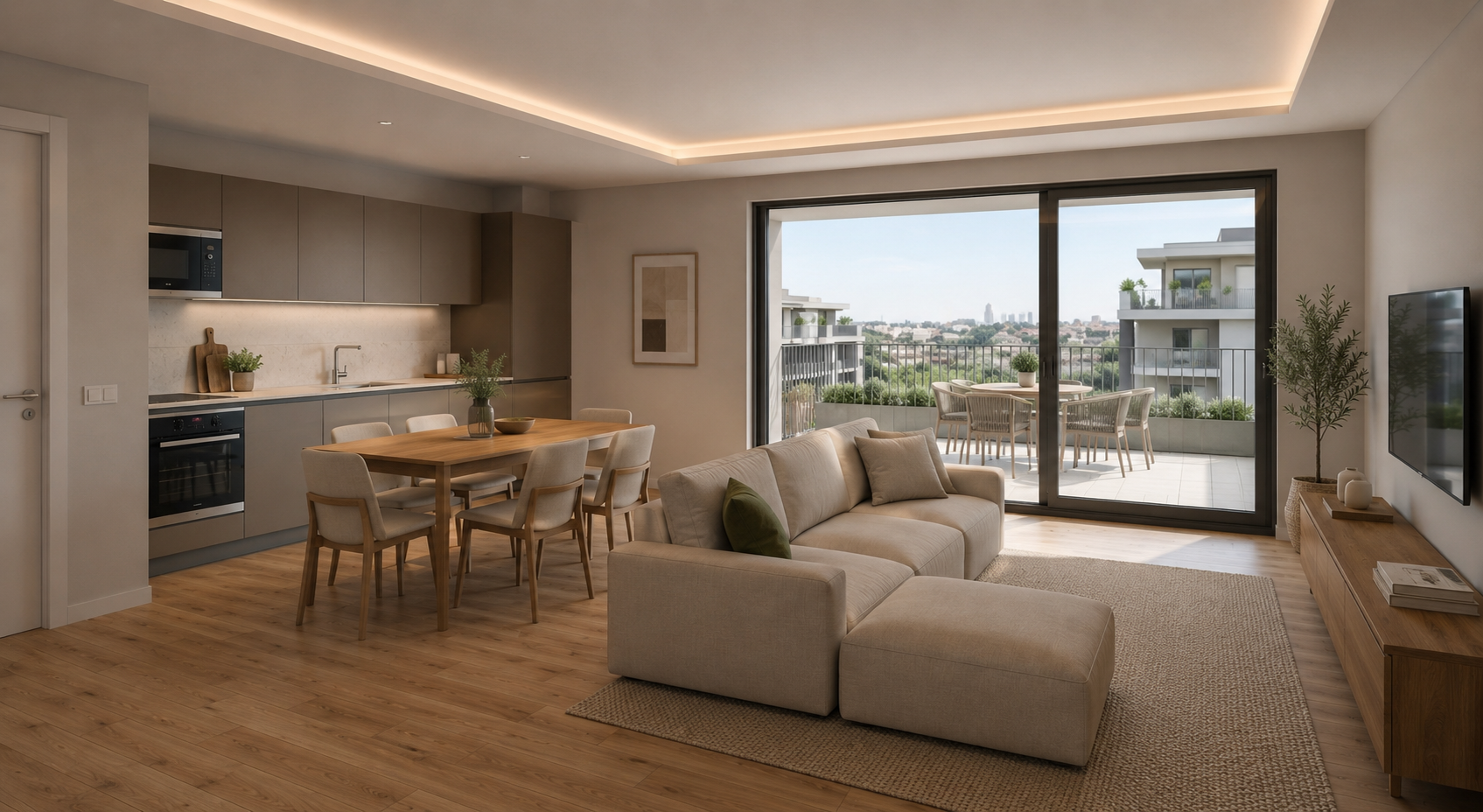 New two-room flat with terrace in Class A4 NZEB