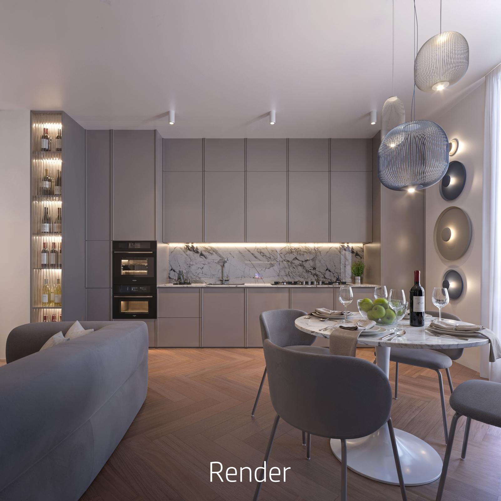 Elegantly renovated two-room apartment in the city center