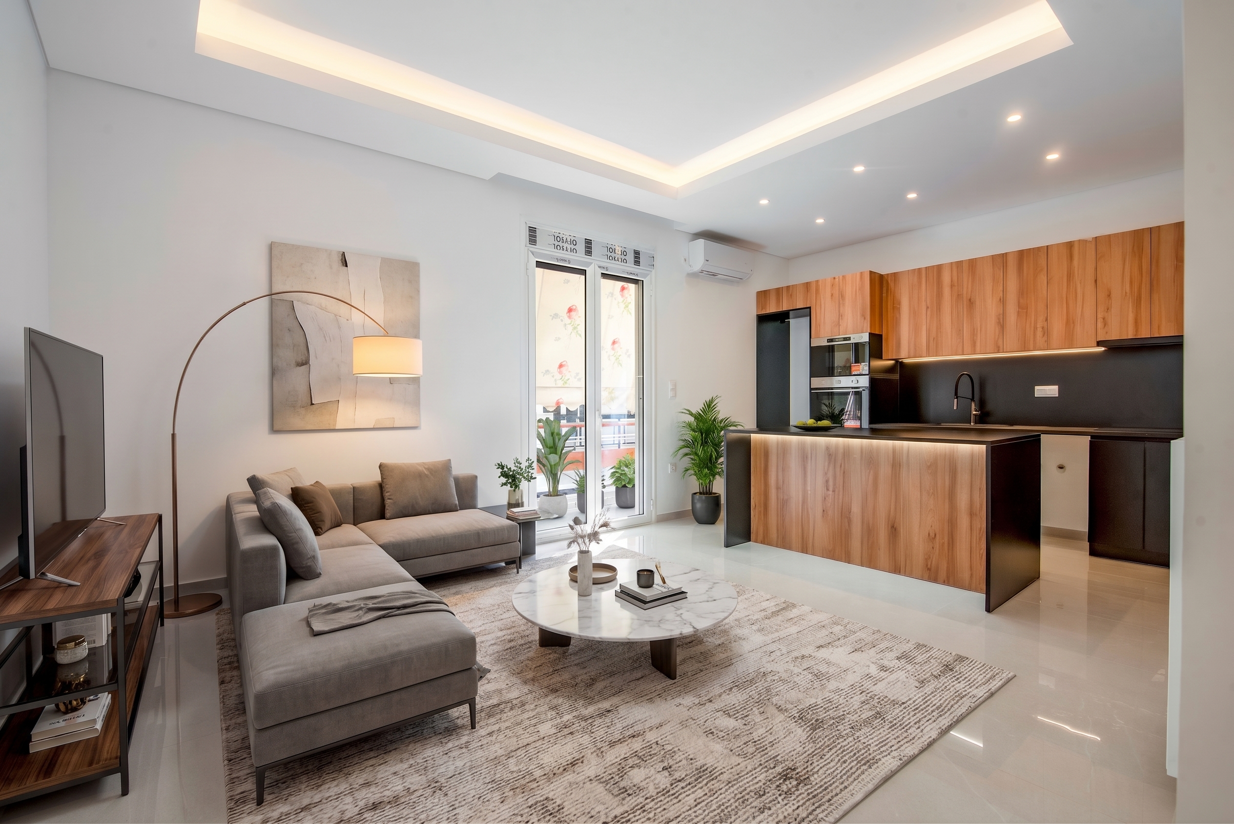 Modern 1st floor apartment next to University of Piraeus [AI-modified]