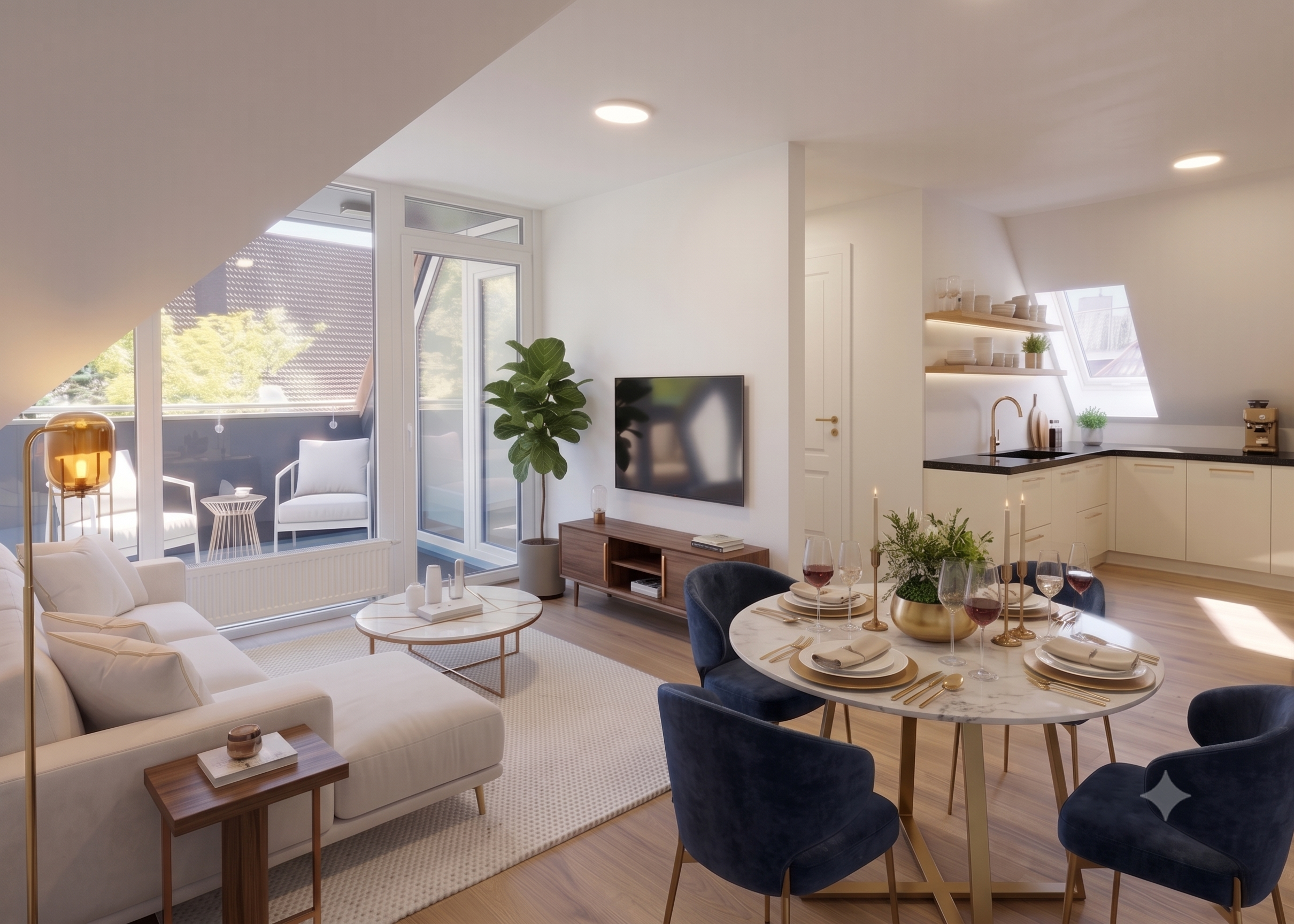 Modernes Wohnen mit großzügiger Loggia und offenem Raumgefühl