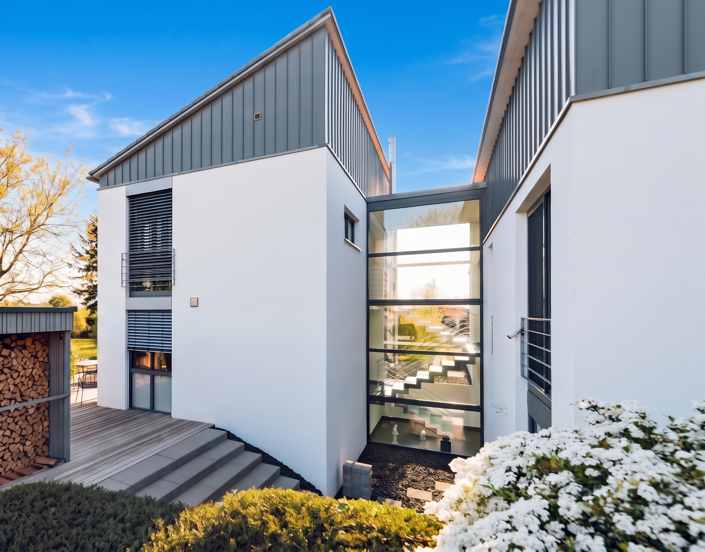 Licht, Raum & Horizont: Modernes Split-Level-Haus mit unverbaubarer Südlage [KI-modifiziert]