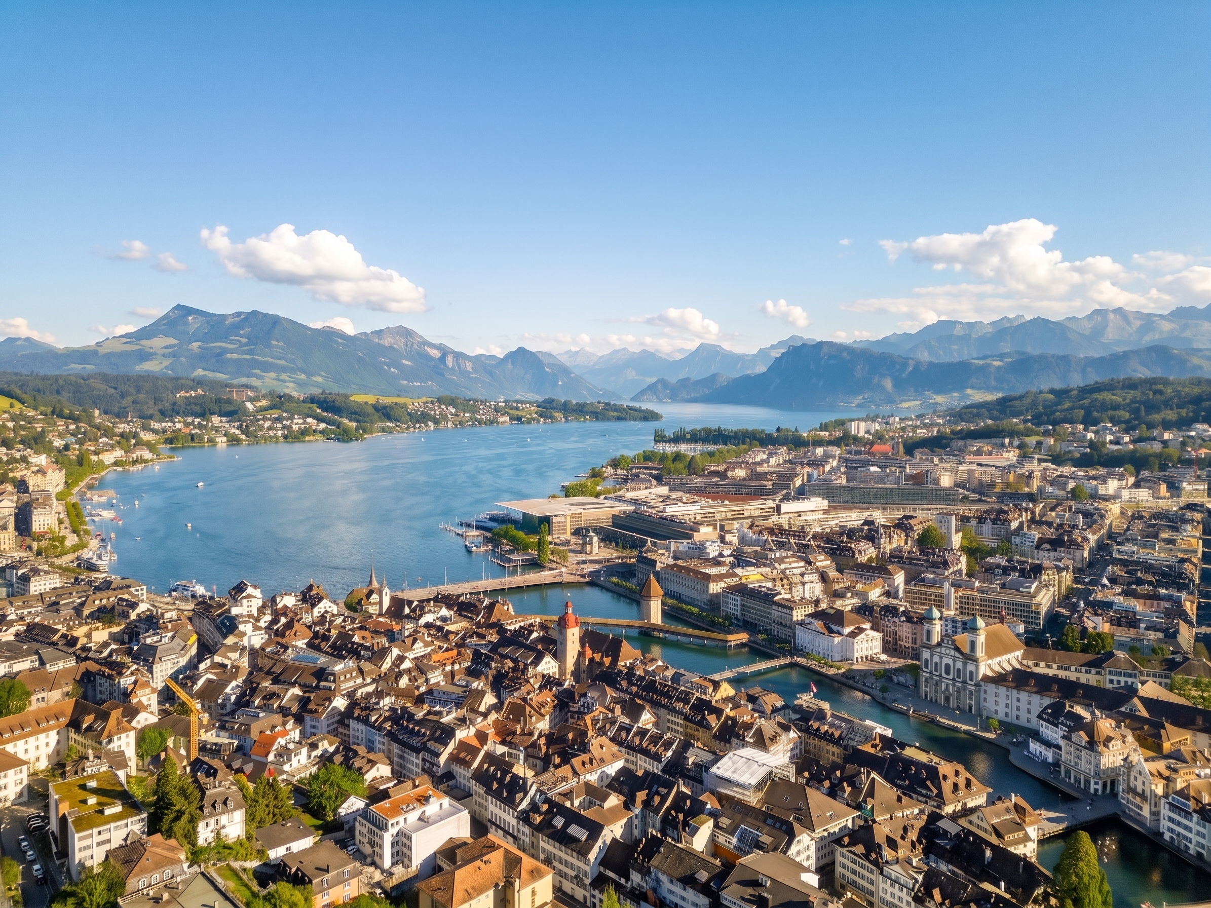 Privilegierte Aussichtslage in begehrter Luzerner Wohnlage - 6.5 Zimmer Maisonettewohnung mit See- & Bergblick [AI-modified]