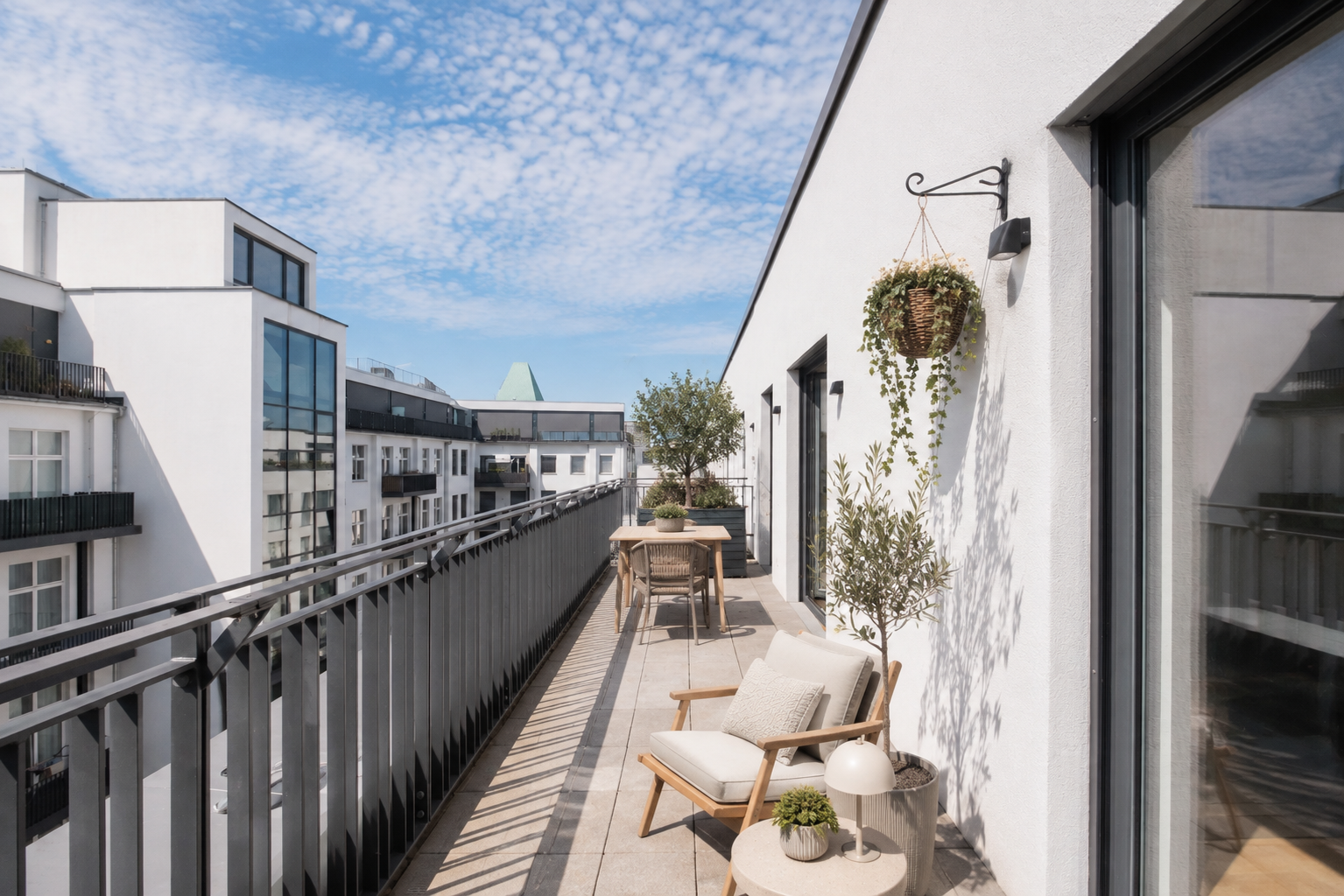 Penthouse mit zwei Terrassen am Köllnischen Park [KI-modifiziert]