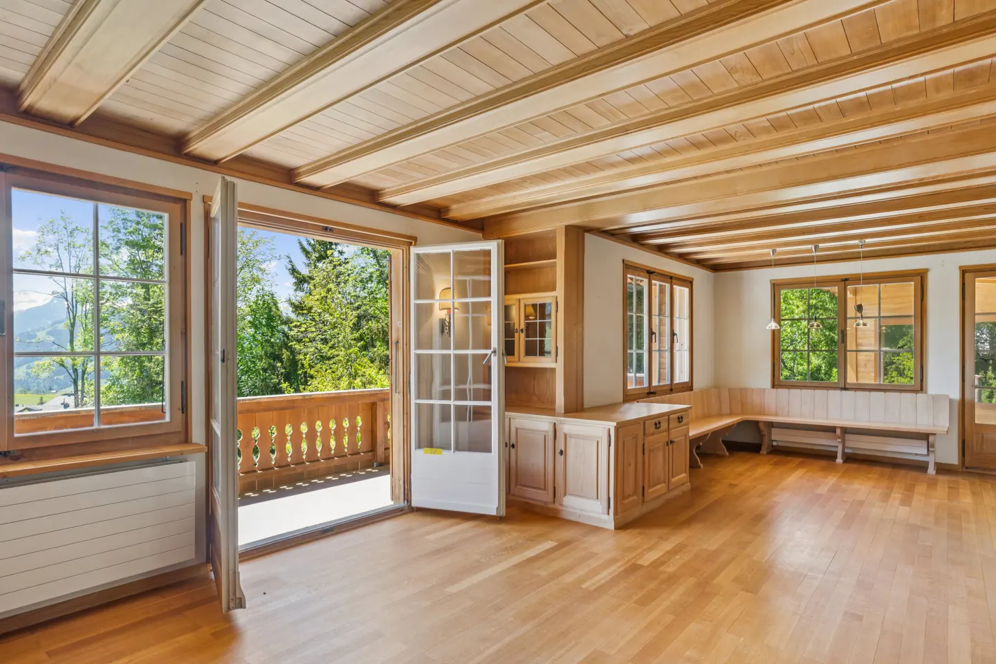 First Floor: Living Room with Dining