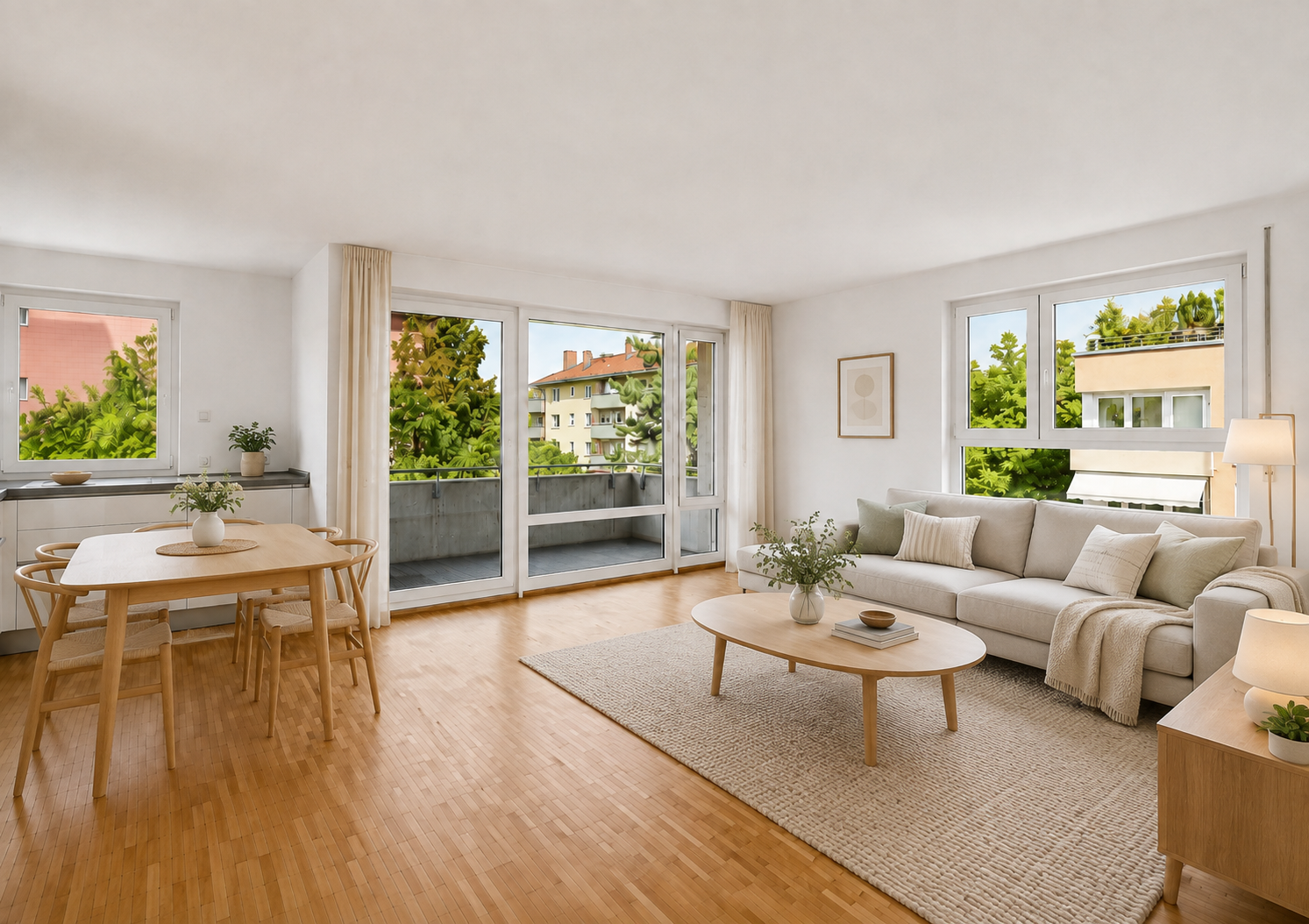Green Views. Generous Light. Top-Floor Living. [AI-modified]