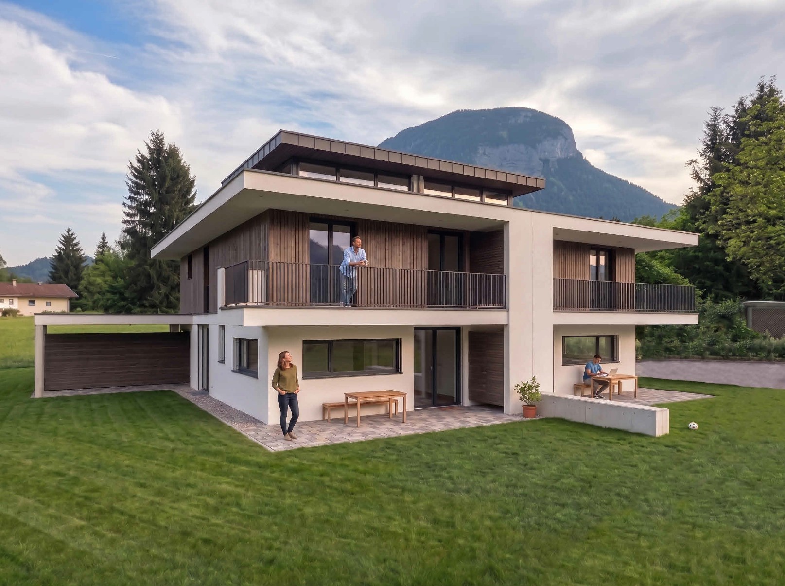 Stylish new-build semi-detached house with spacious outdoor areas