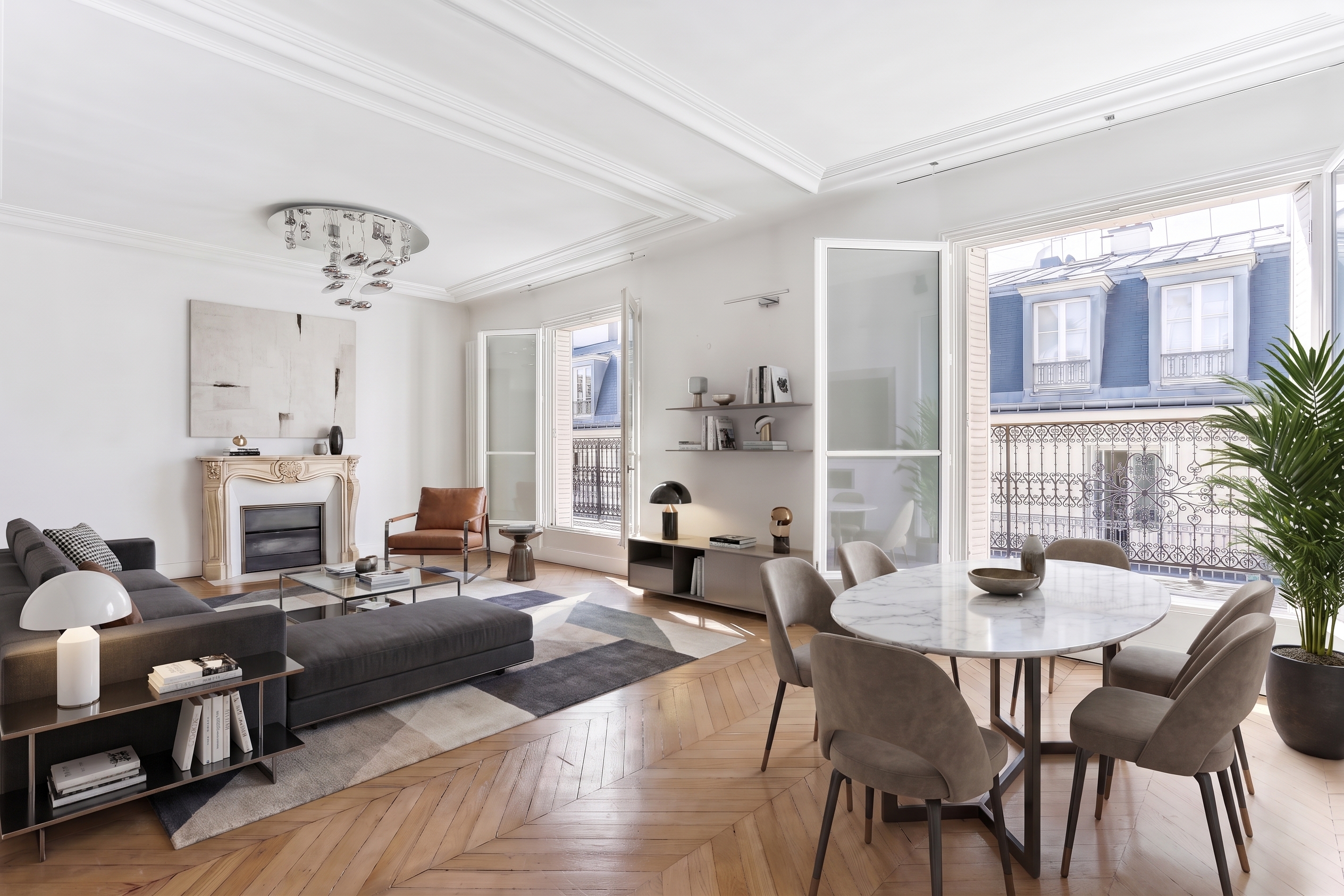 Helle Dachgeschosswohnung – Saint-Philippe-du-Roule [KI-modifiziert]