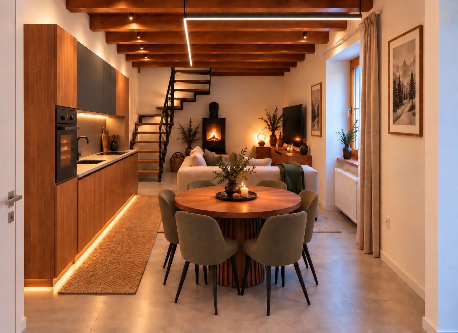 New two-level apartment in mountain style [AI-modified]