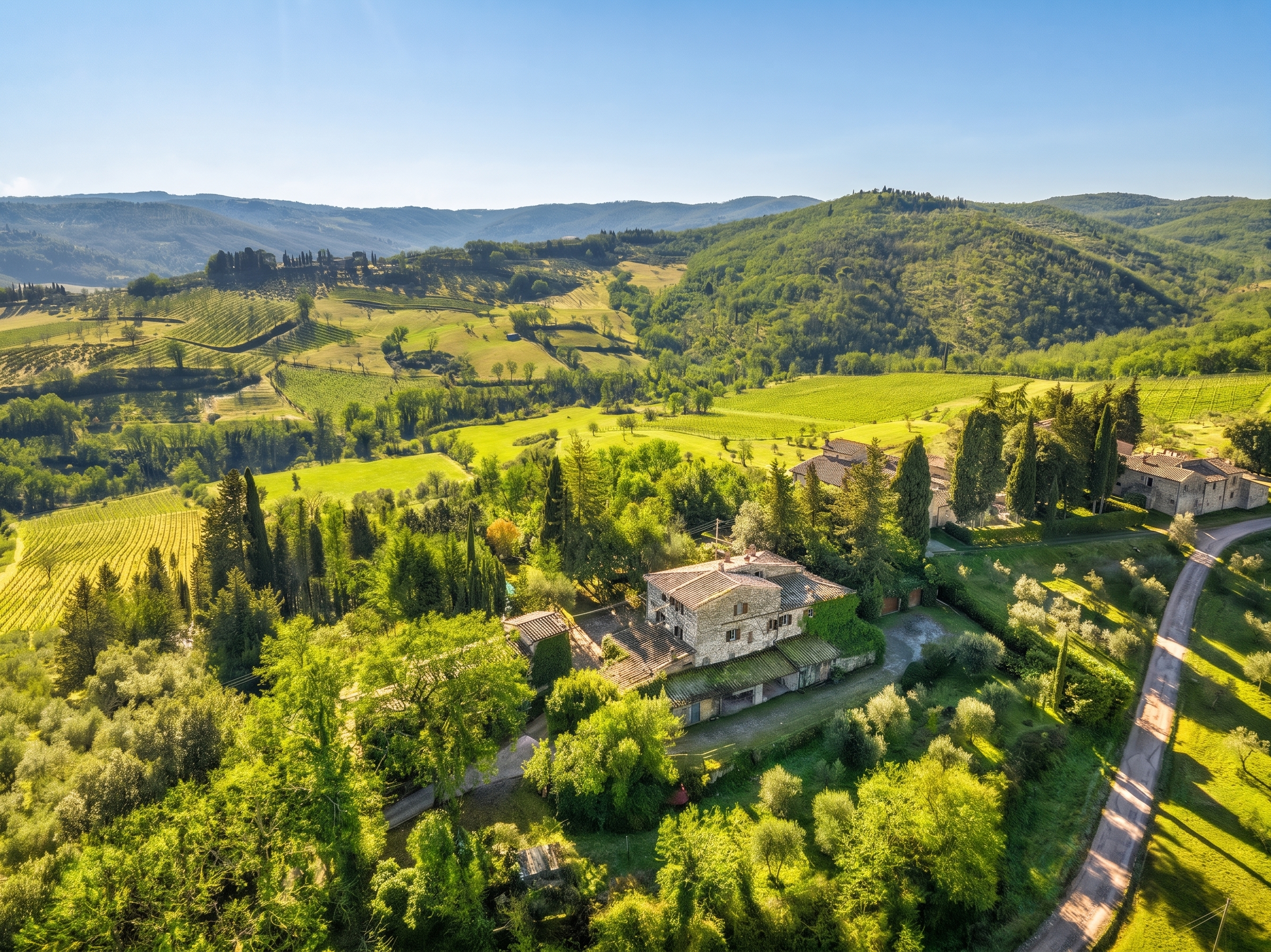 Elegant Farmhouse with Pool and Tennis Court in Chianti Classico [AI-modified]