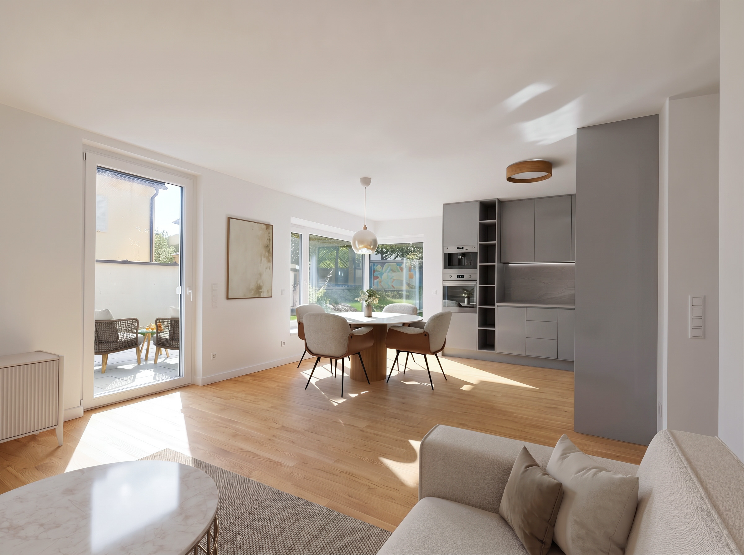 Hochwertige 3-Zimmer-Neubauwohnung mit Garten und Südwestterrasse