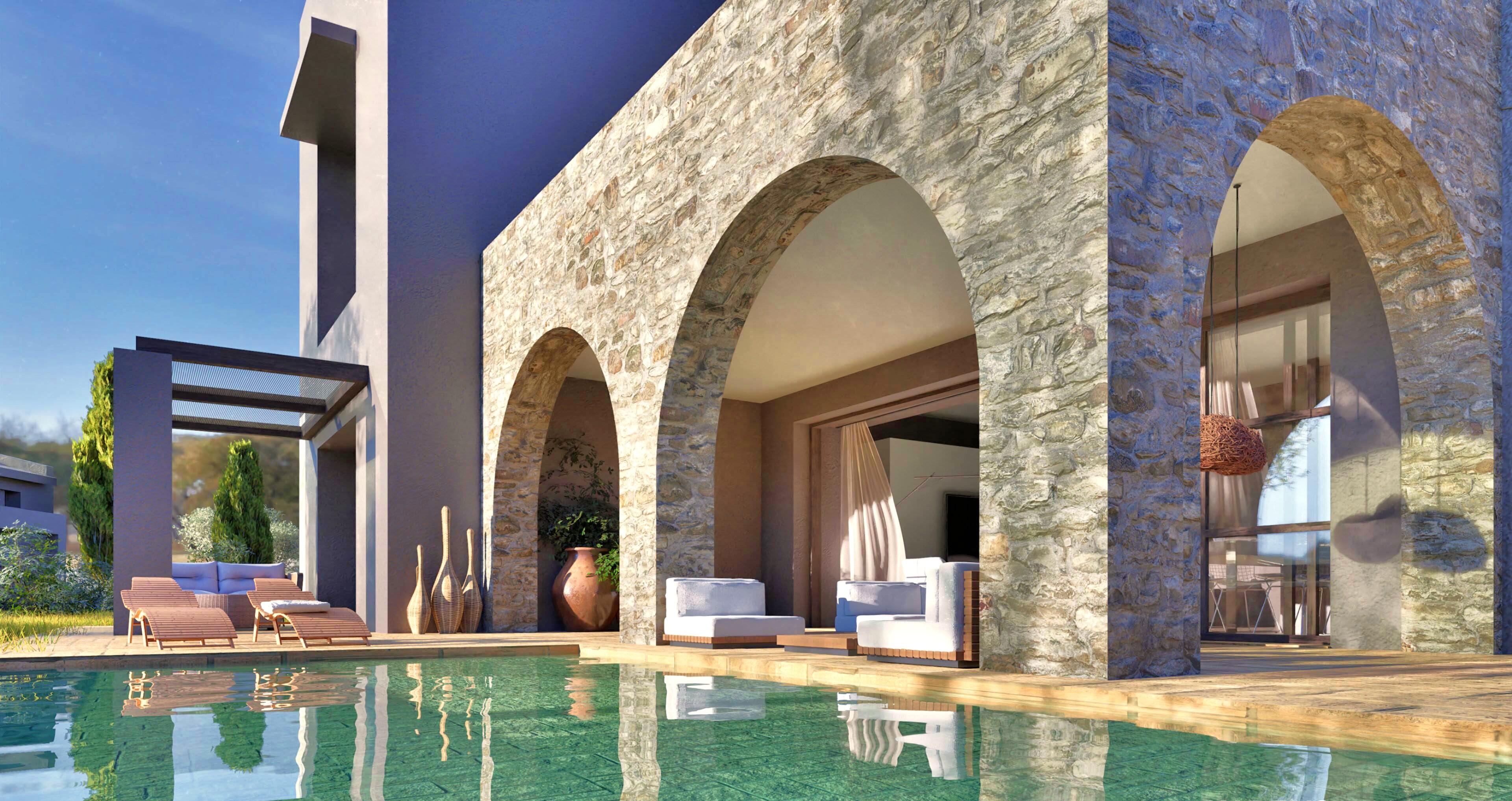 Nachhaltige Luxusvilla aus Stein mit Meerblick in Ermioni C5