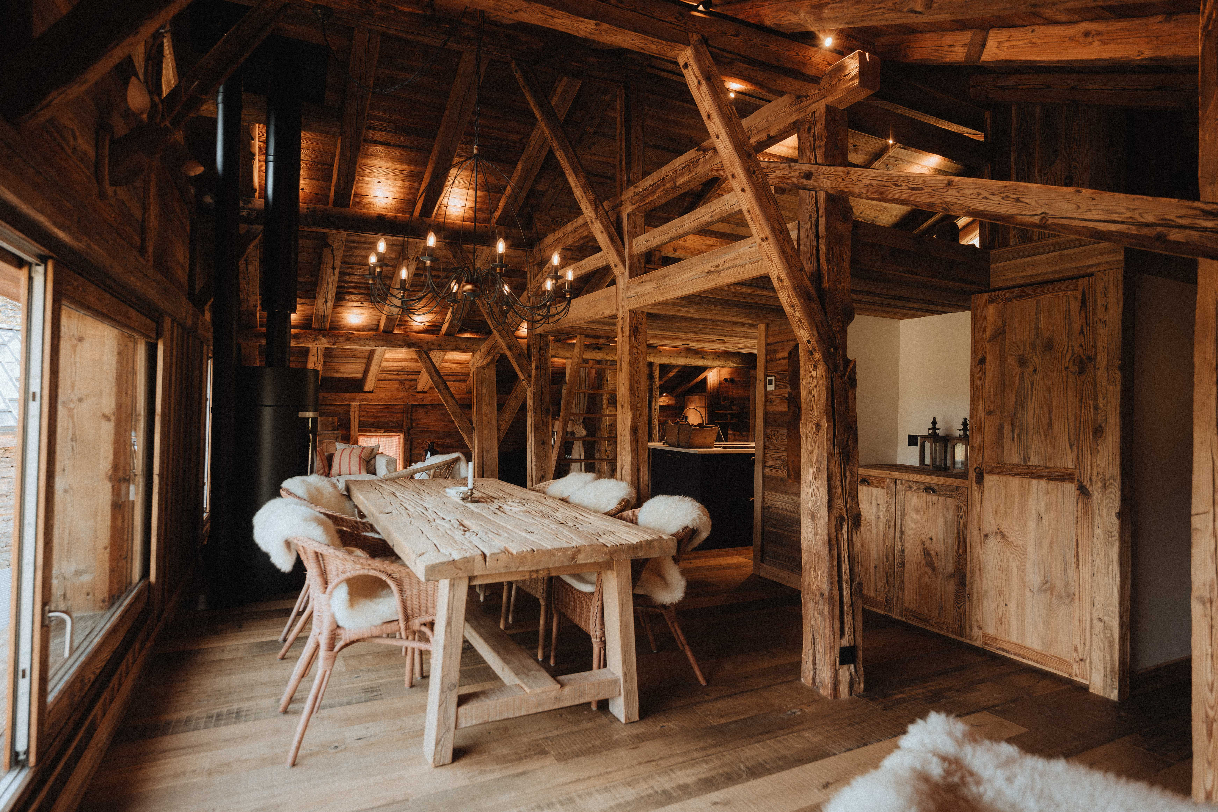 Traditional Savoyard farmhouse on the slopes