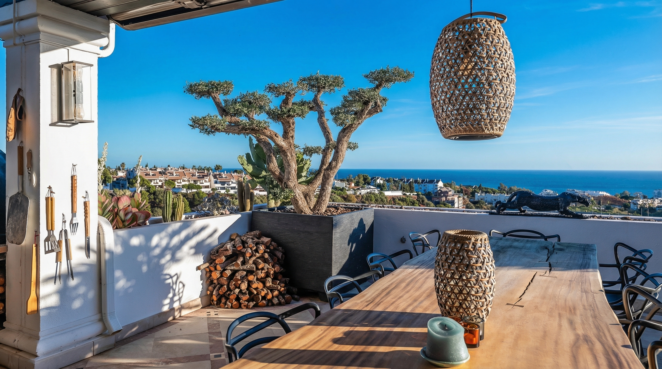 An Elevated Residence with Panoramic Sea Views in Sierra Blanca Gated Community, maximum privacy in Marbella [AI-modified]