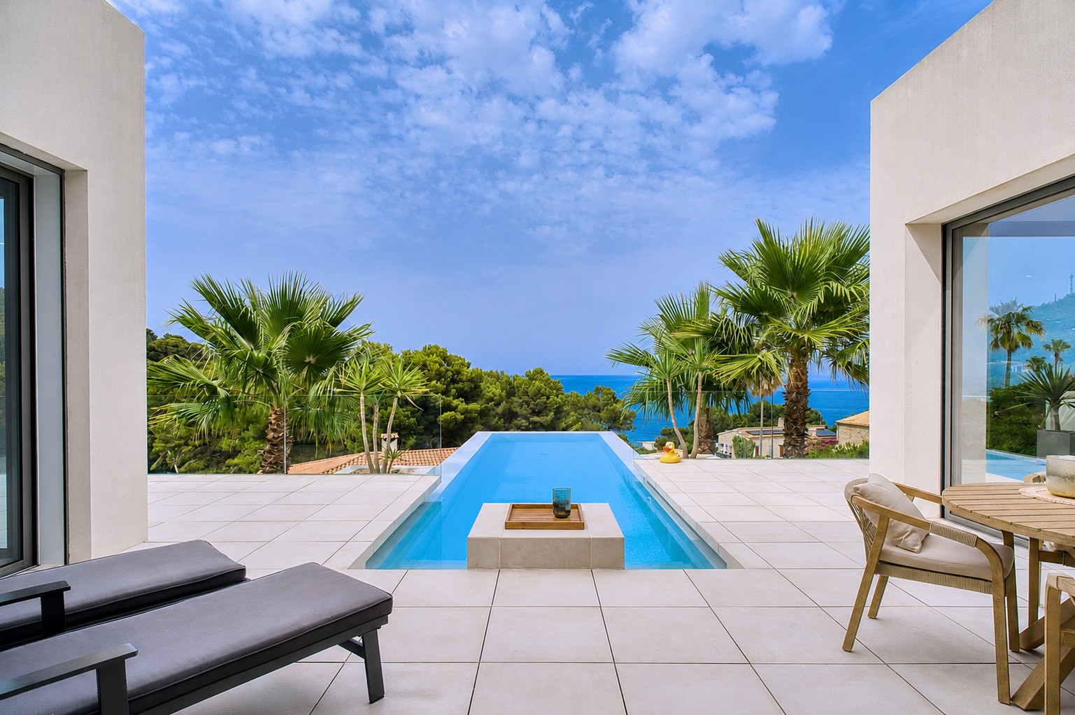 Exclusive designer villa with infinity pool and sea view [AI-modified]