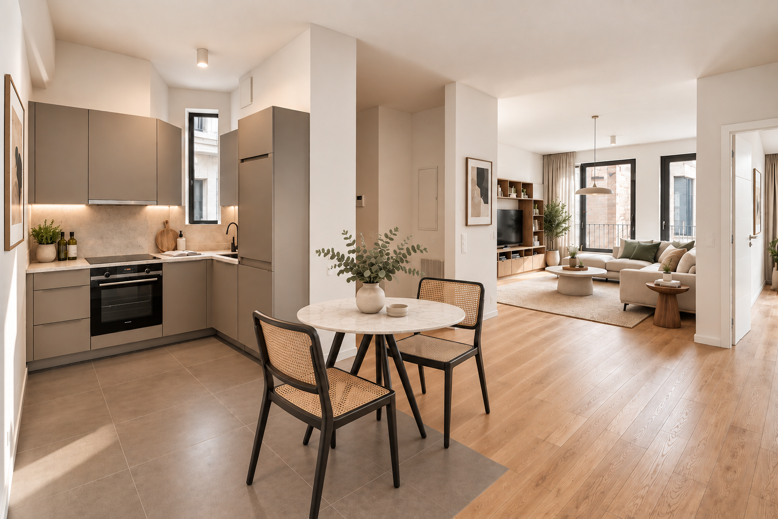 Elegant 3-room apartment offering comfort and style [AI-modified]