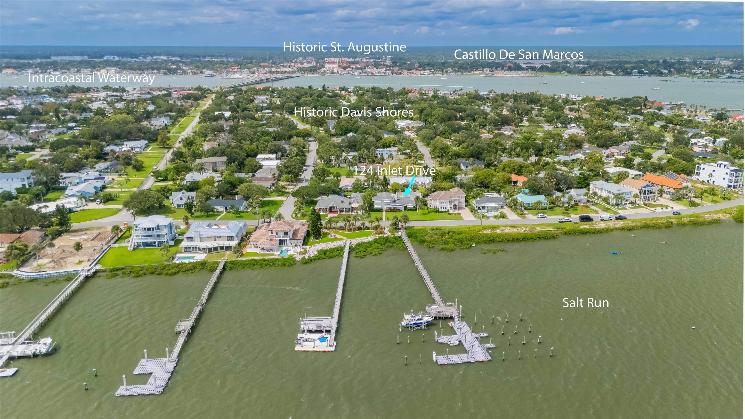 150 Ft Waterfront with 6 Slips