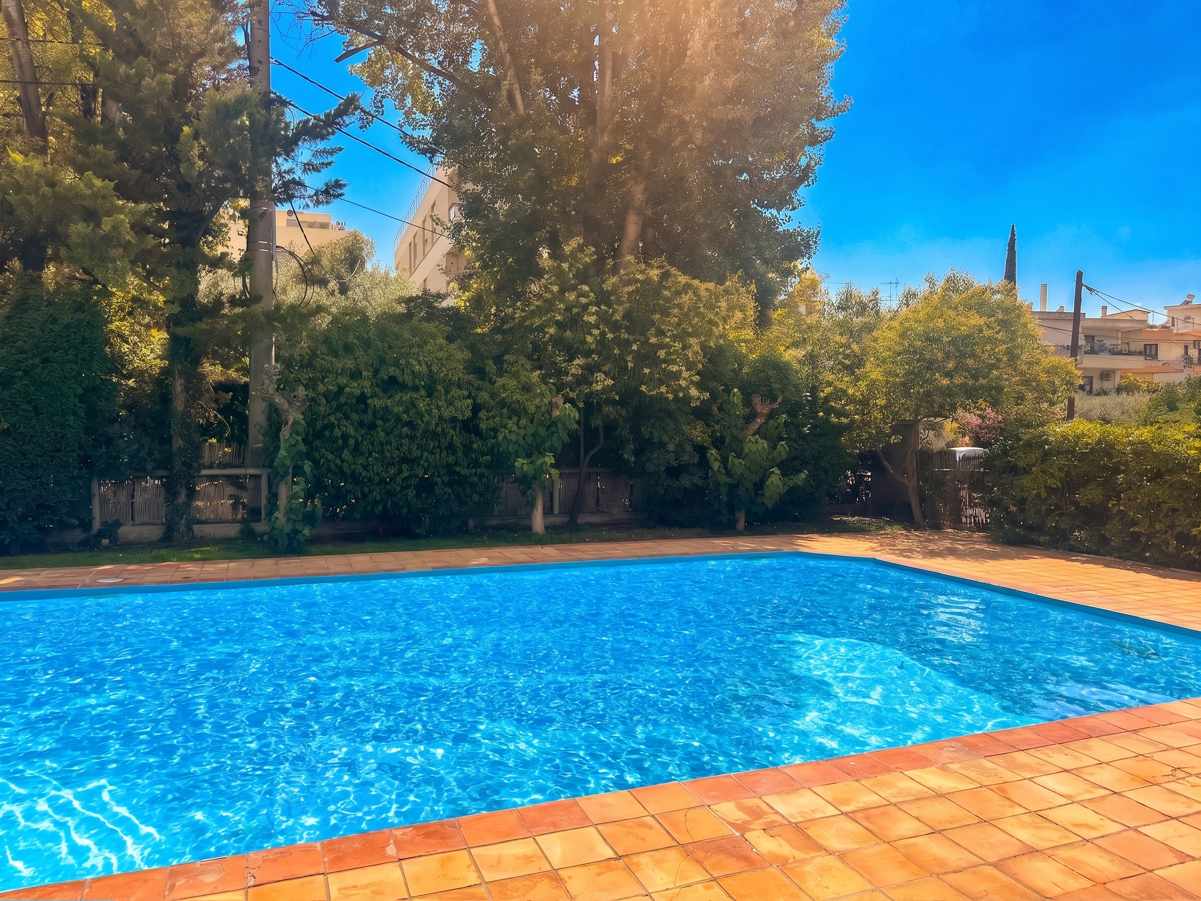 Elegant renovated 50 sq m apartment with shared pool & garden